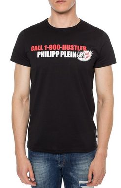 PHILIPP PLEIN T-Shirt Philipp Plein Platinium Cut CALL HUSTLER Logo Shirt Round Neck T-Shirt