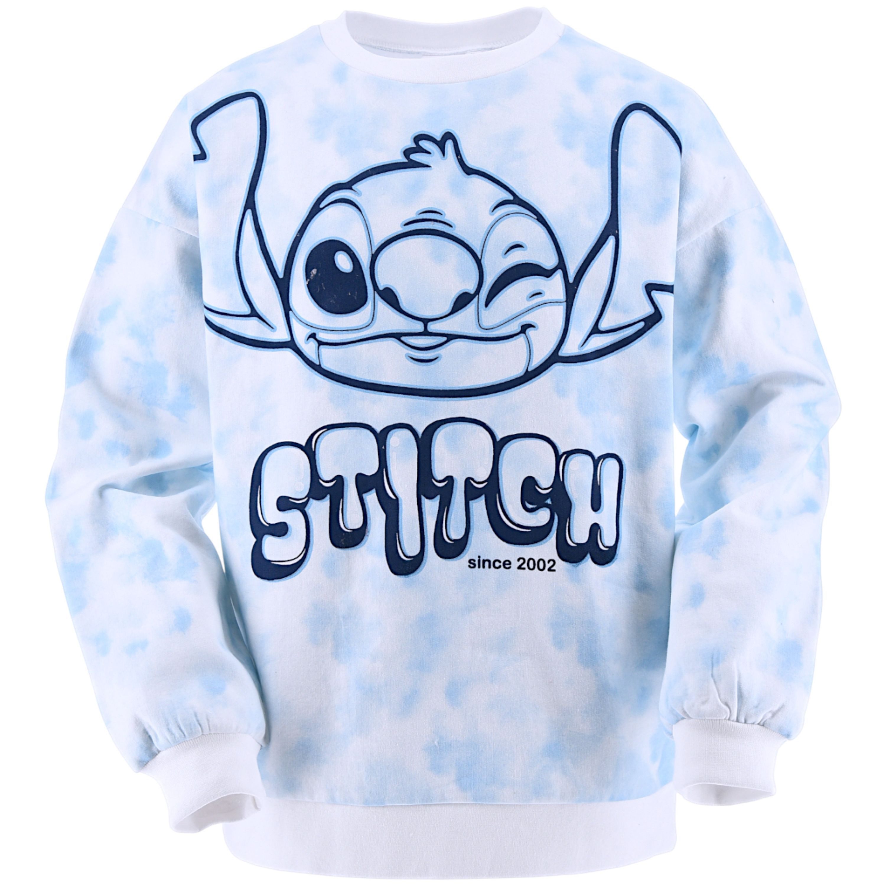 Lilo & Stitch Sweatshirt Oversized mit Tie-Dye-Muster Kinder Sweat-Pullover Größe 140 - 176 cm