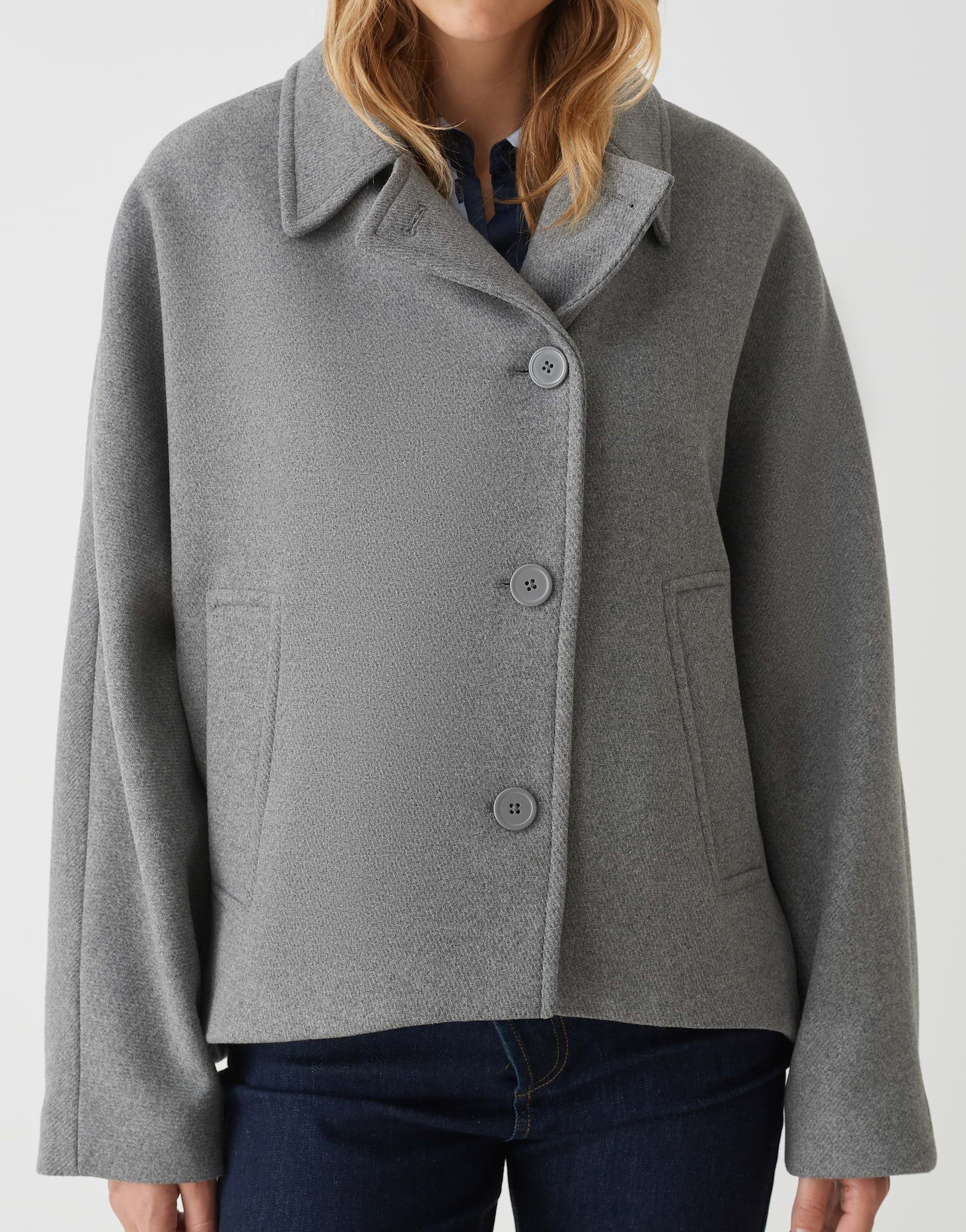 OPUS Kurzjacke Kurzjacke HAJONA Oversize aus Woll-Mix