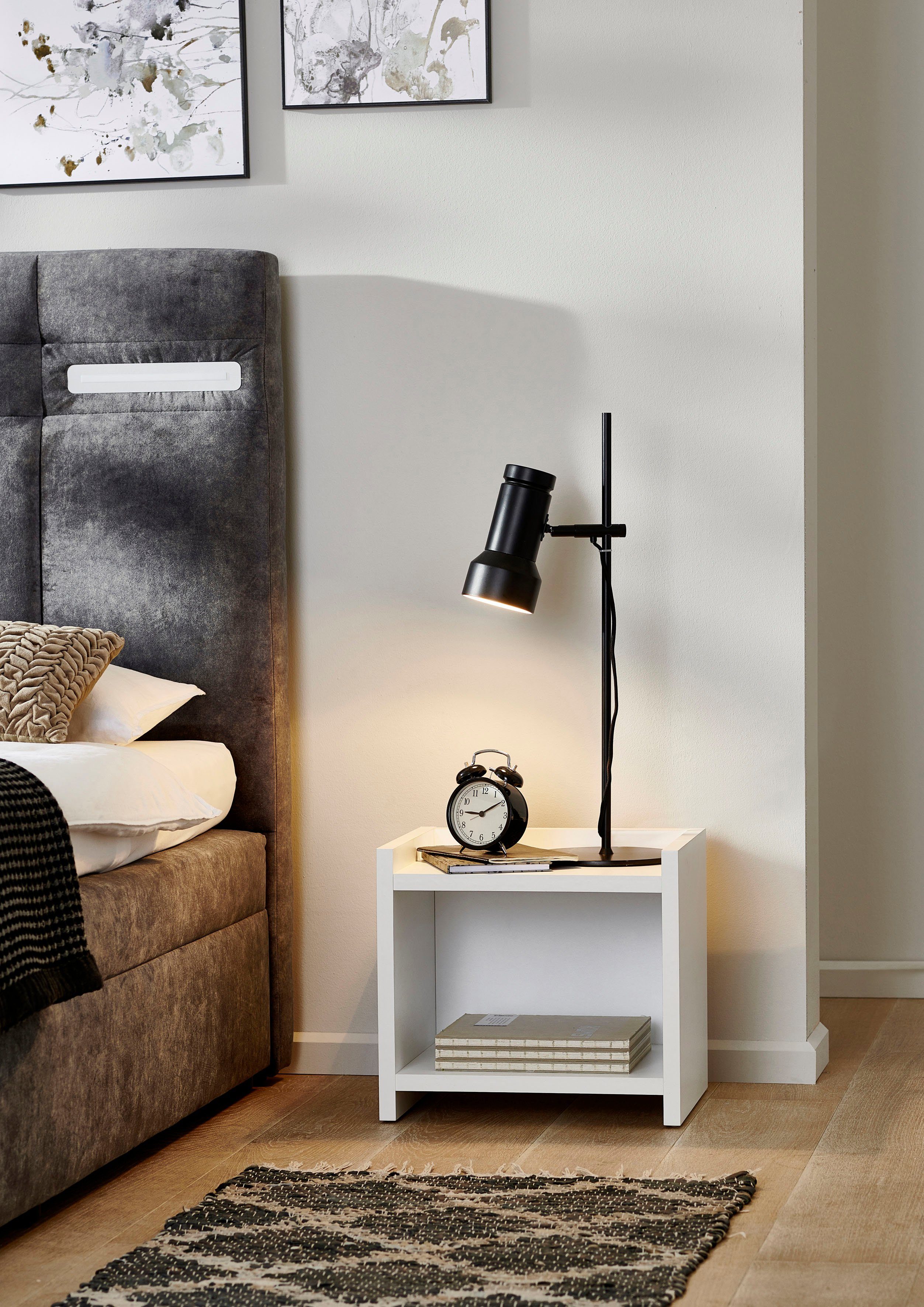 Home affaire Nachtkommode Erik, mit 2 Ablageflächen, zeitloses Design, passt in jedes Zimmer (H/B/T ca. 36/40/33cm), auch als Beistelltisch nutzbar