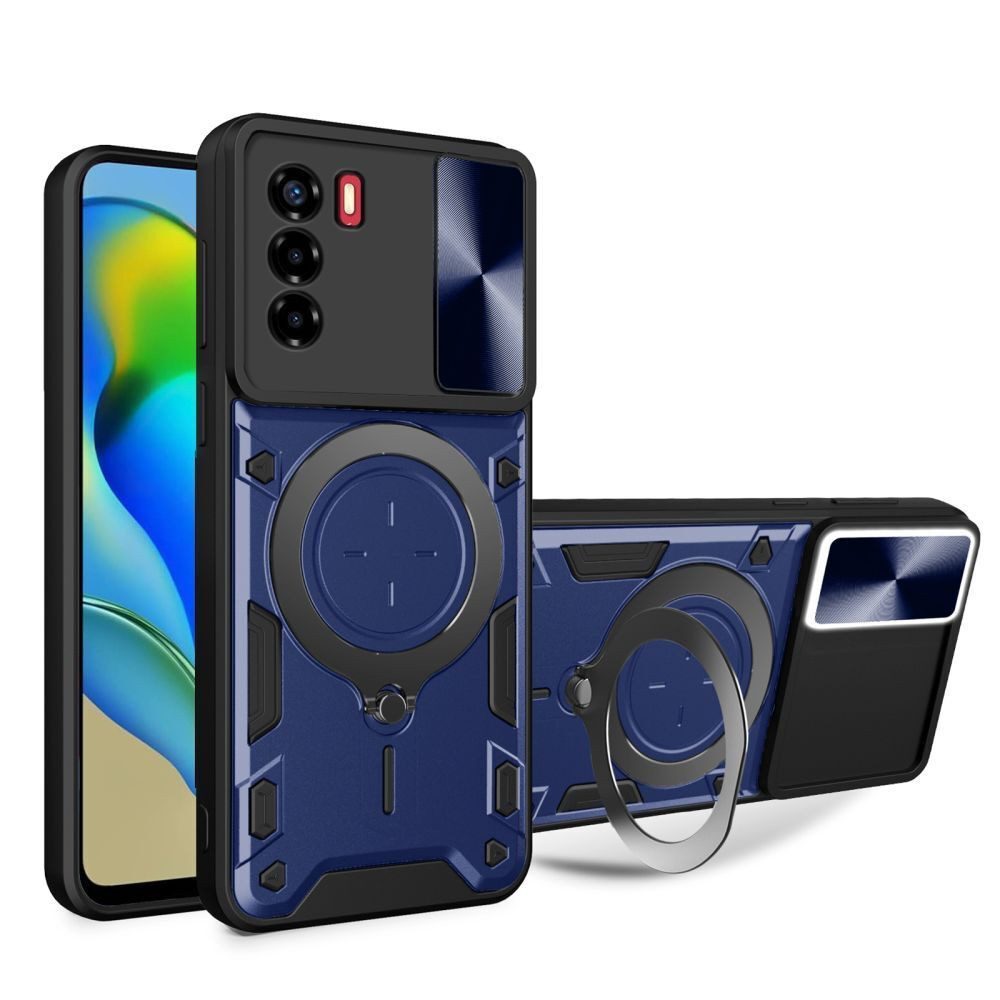 betterfon Handyhülle für ZTE Blade Hülle mit Slide Kameraschutz Ringhalter Bumper Case, Outdoorhülle mit Smartstand und Silikonkern