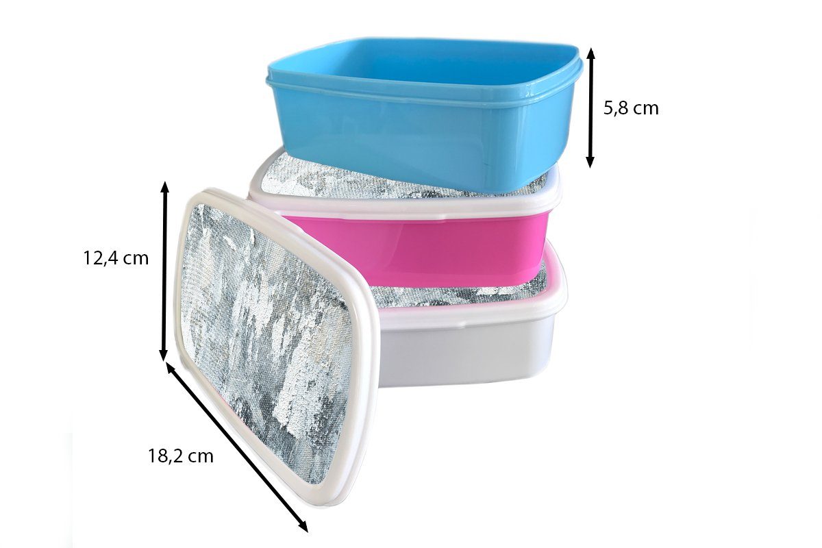 MuchoWow Lunchbox für - Mädchen, Farbe Design, Erwachsene, Industrie Brotdose Kunststoff, (2-tlg), Snackbox, Kinder, - rosa Brotbox Kunststoff