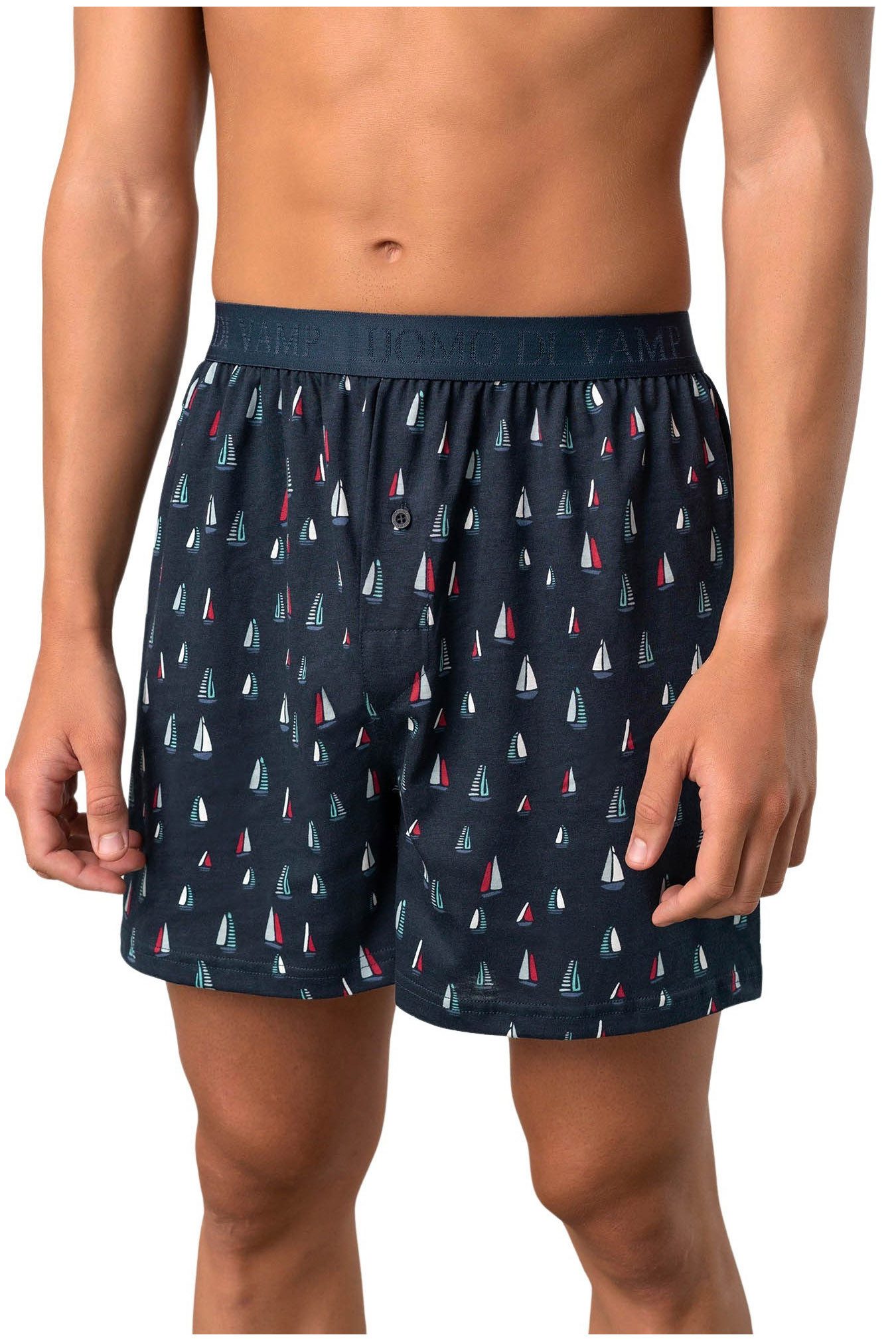 Vamp Weiter Boxer UOMO di VAMP (Set, 1-St., Set) Herren 1er Pack Boxershorts Baumwolle blau