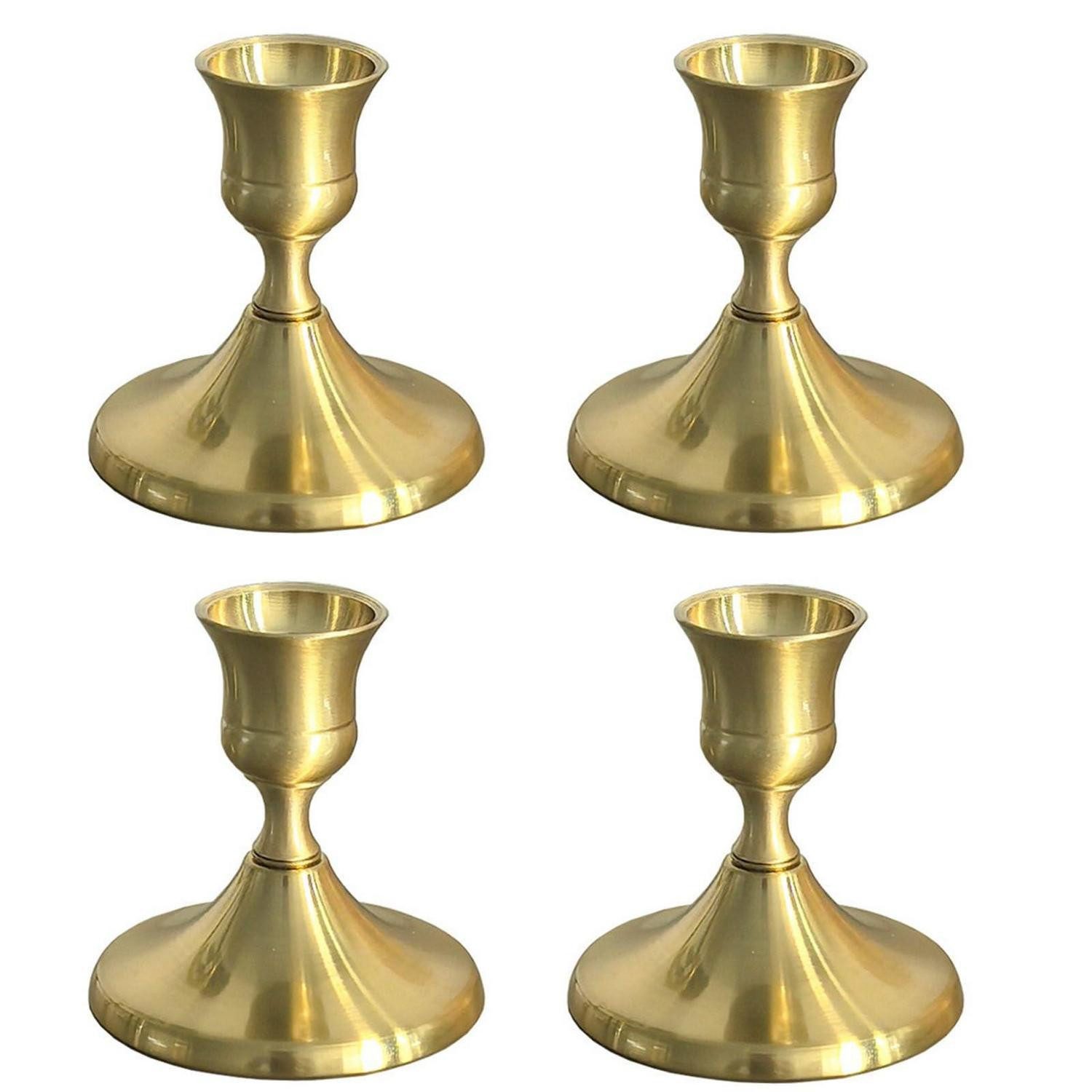 LuxusKollektion Tischkerzenhalter Kerzenständer Set Gold 4tlg (4 St)