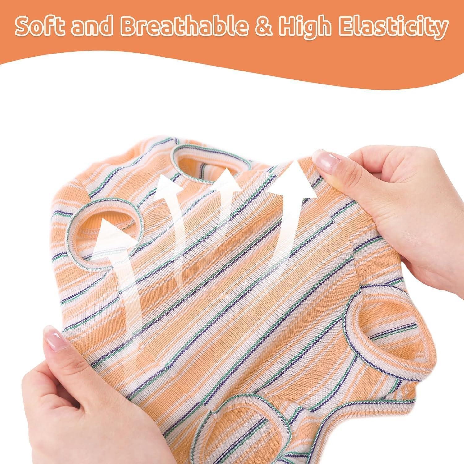 LuxusKollektion Schutzkragen Katzenbody postoperativ Erholungsanzug Bauchwunden M Orange