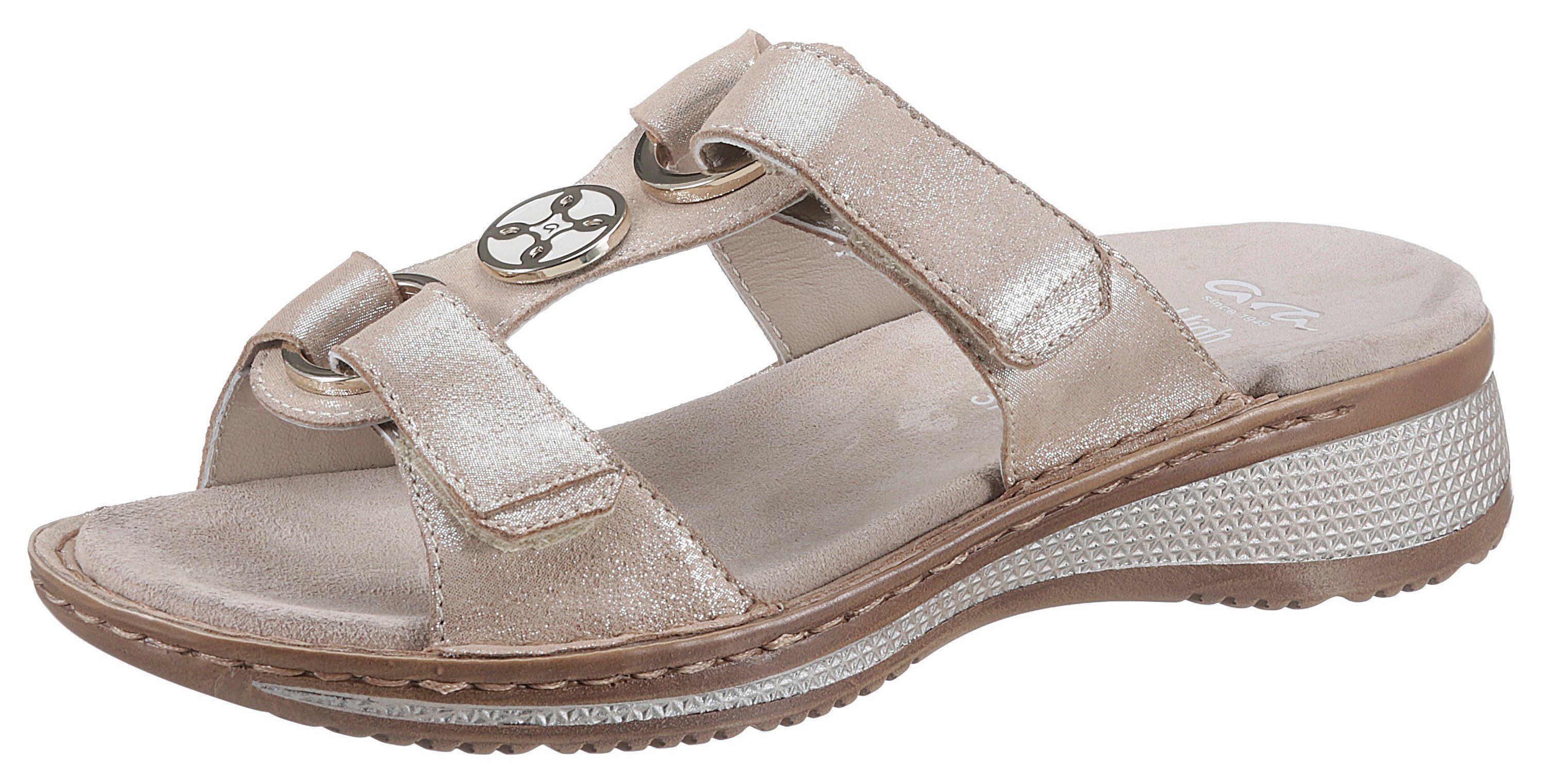 HAWAII mit metallic Klett Pantolette sand Ara