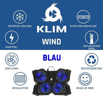 KLIM Notebook-Kühler Wind, Laptop-Kühlpad – der leistungsstärkste schnelle Kühlventilator
