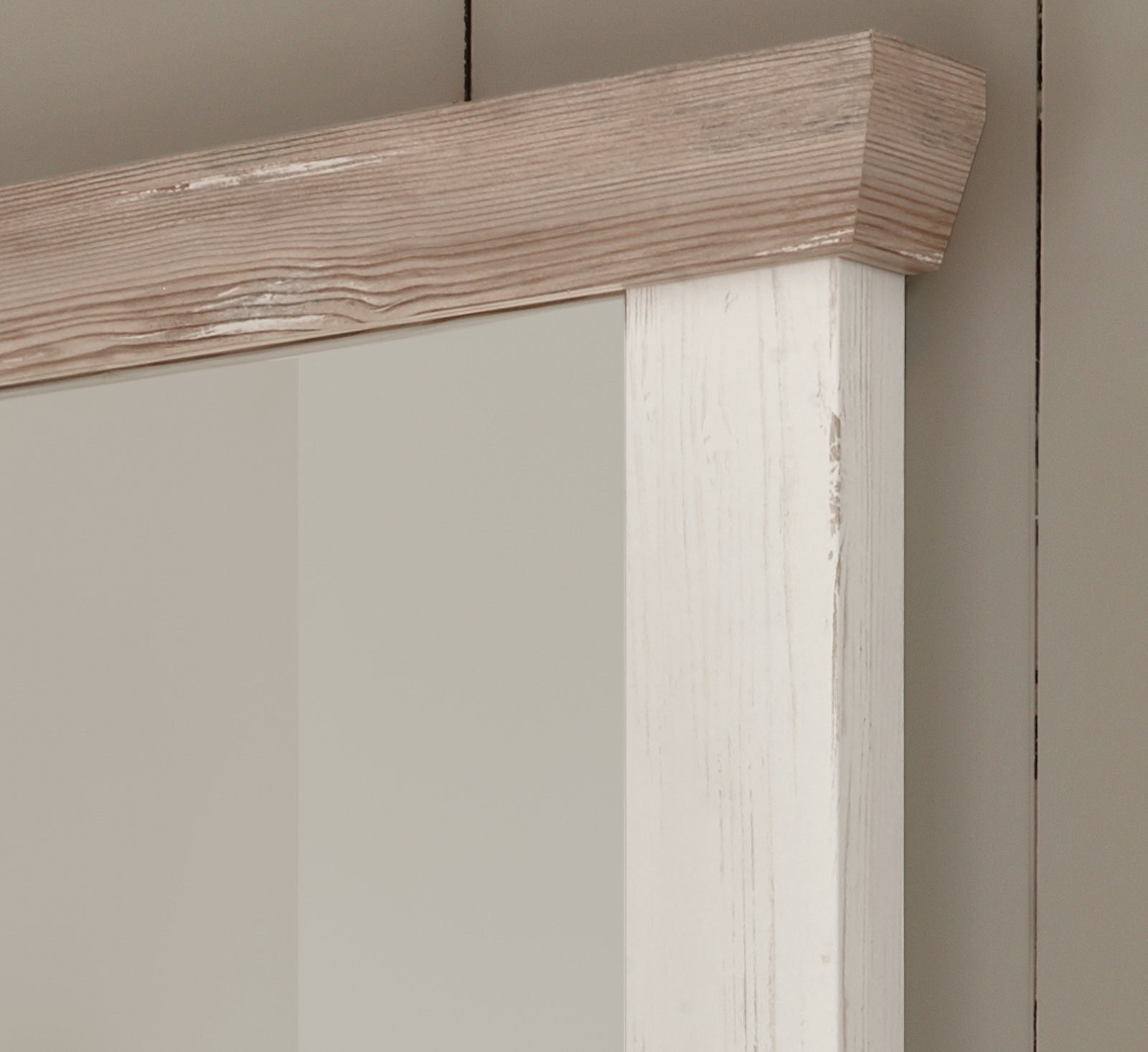 110 cm), x Wandspiegel (Garderobenspiegel und Rovola Landhausstil Pinie, Pinie weiß 107 in Furn.Design IMV Oslo