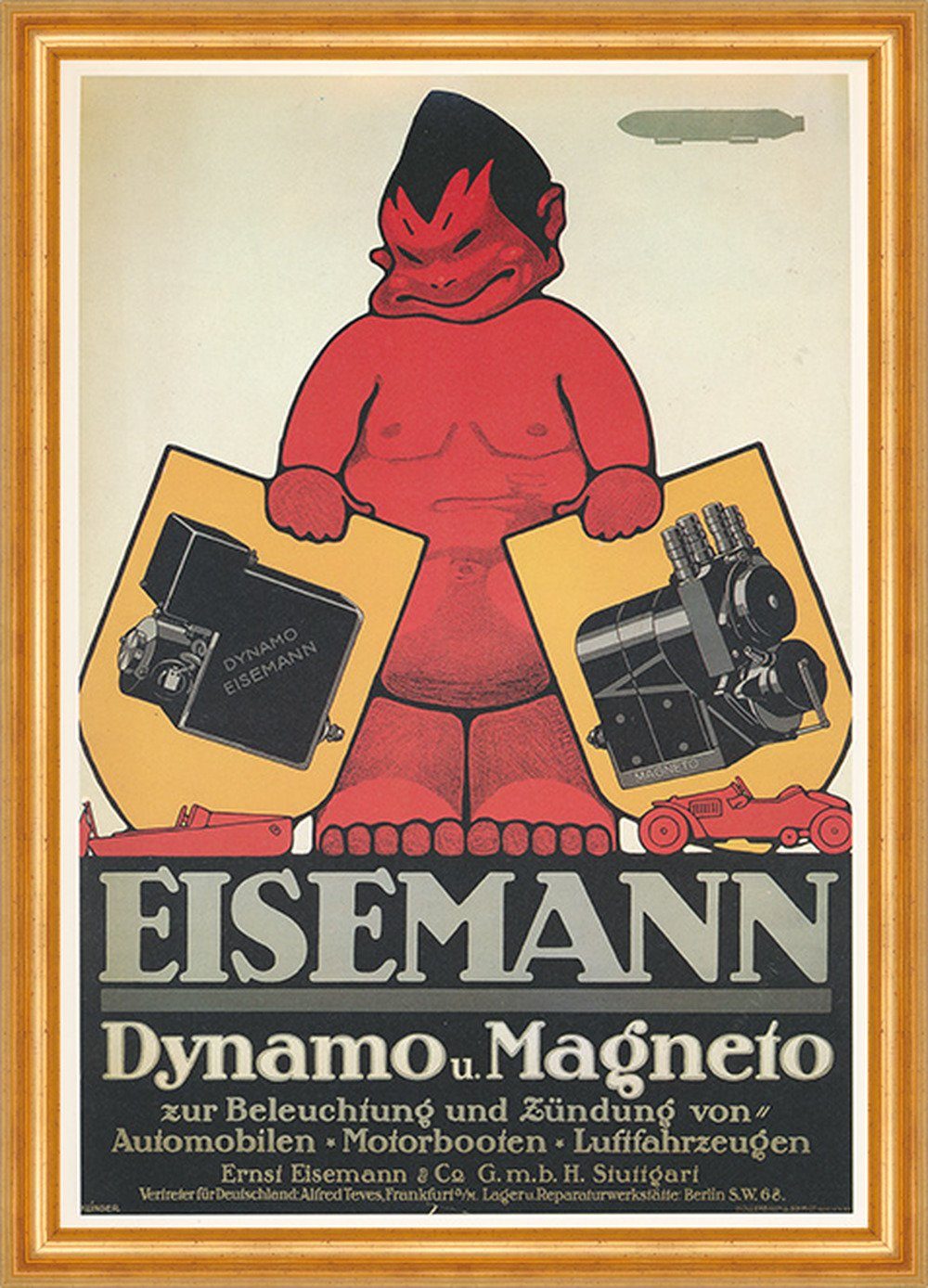 Kunstdruck Eisemann Dynamo und Magneto Klinger Stuttgart Teves Werbung 032 Gerahm