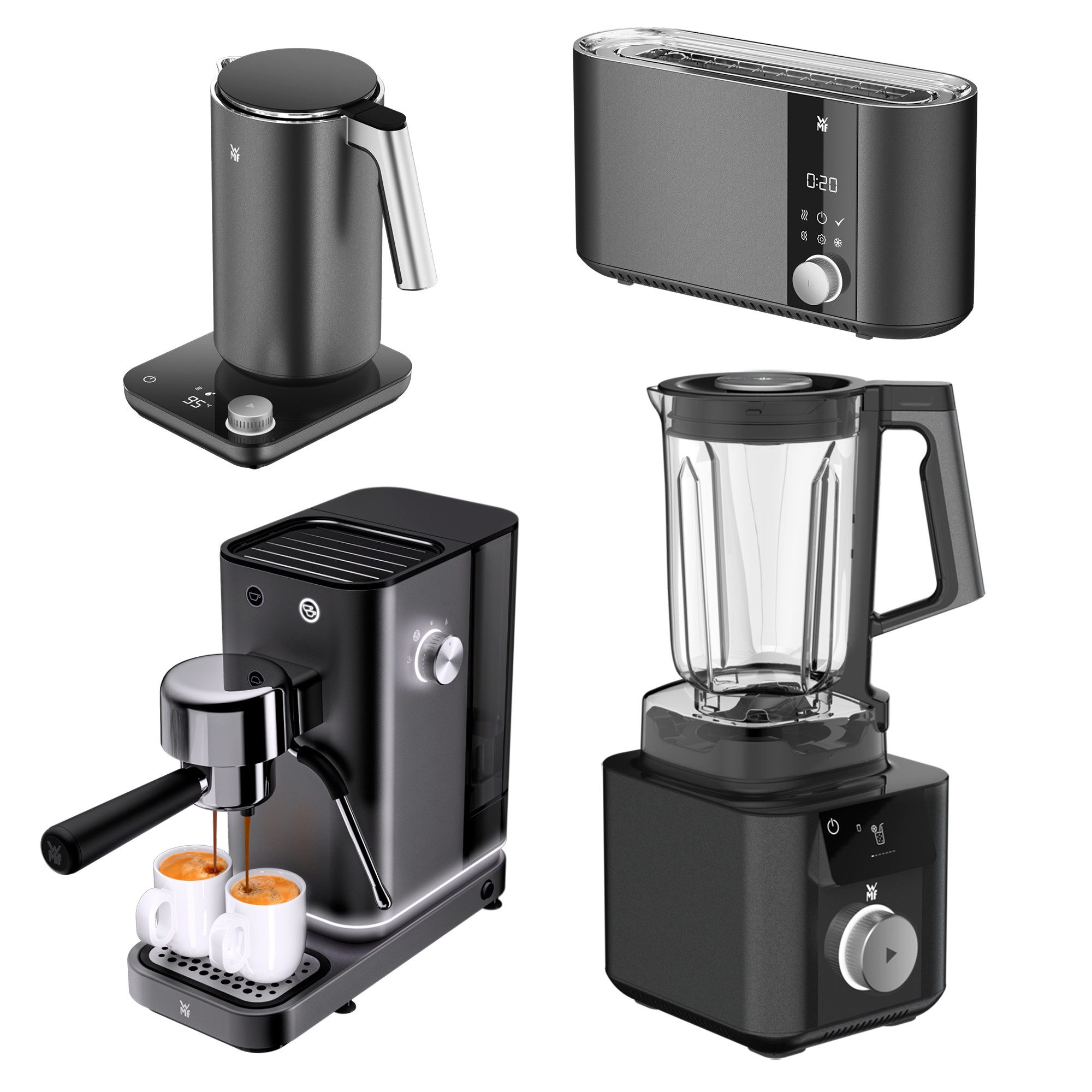 WMF Тостери, Wasserkocher, Hochleistungsmixer und Espressomaschine Set 3-teilig