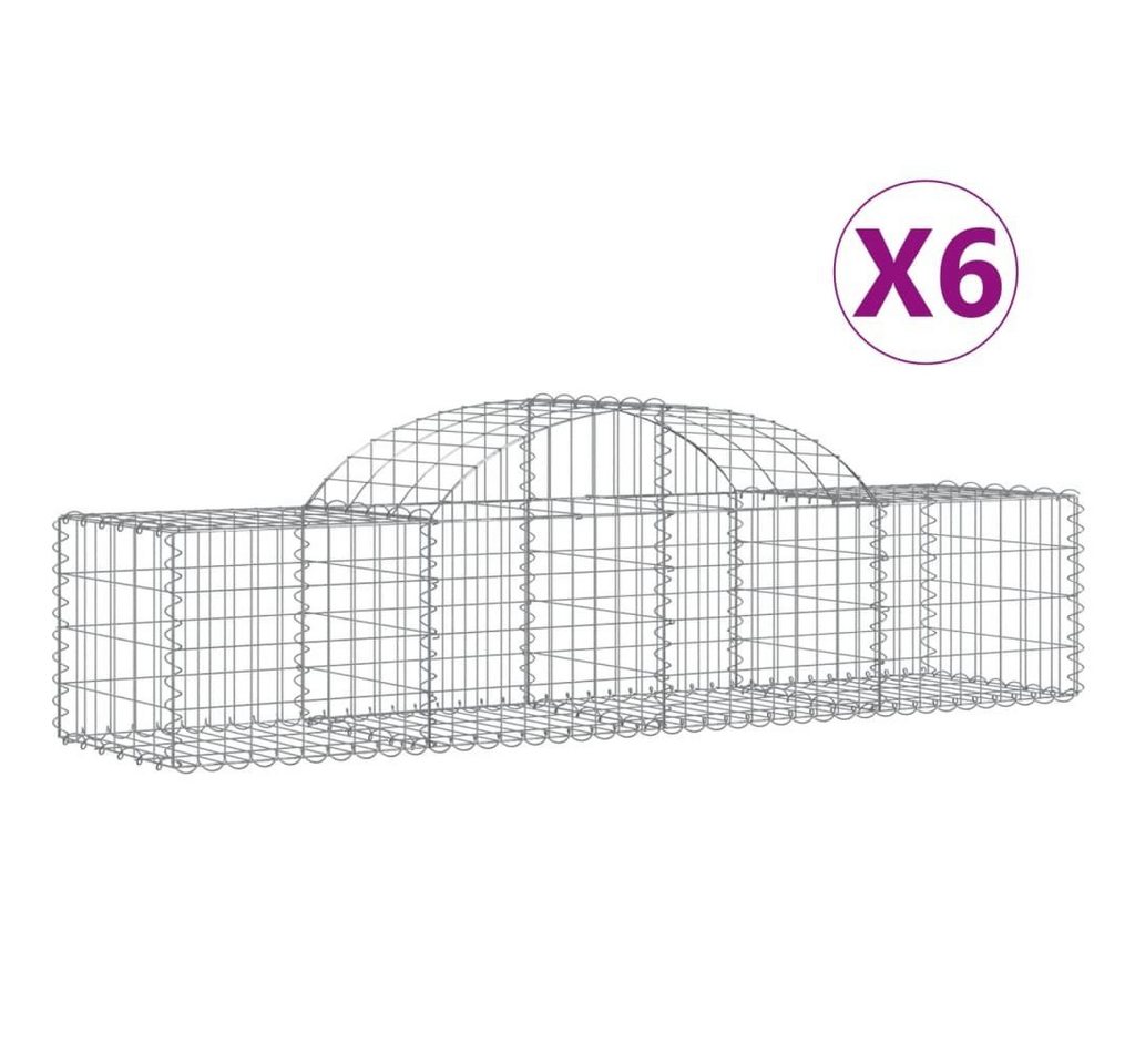 Thumbnail - vidaXL Blumentopf Gabionen mit Hochbogen 6 Stk. 200x50x40/60 cm Verzinktes Eisen (6 St)