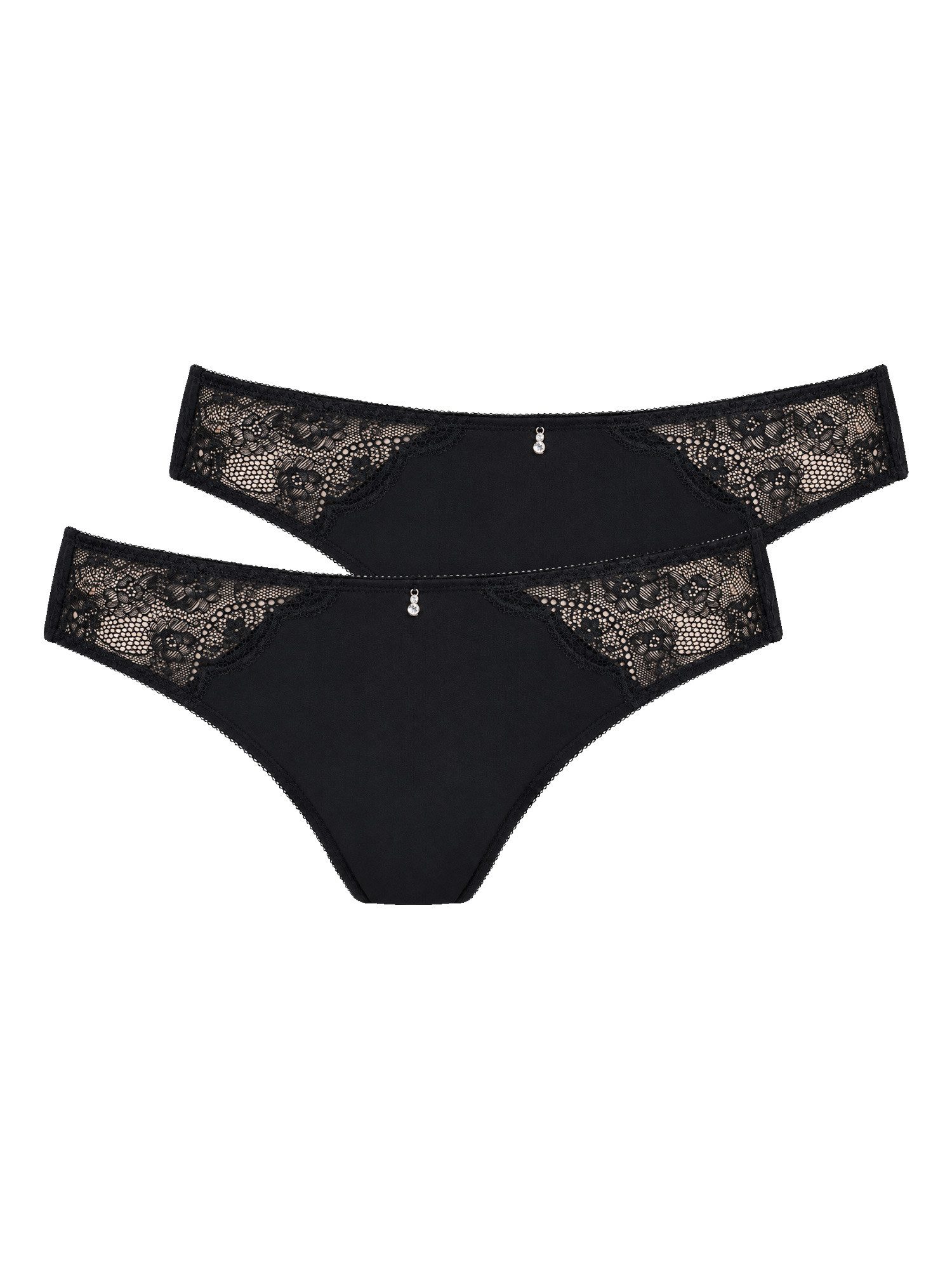 Viania Bikinislip 2er Pack Slip AVA (Packung, 2-St) Mikrofaserqualität & Spitze, Po bedeckend