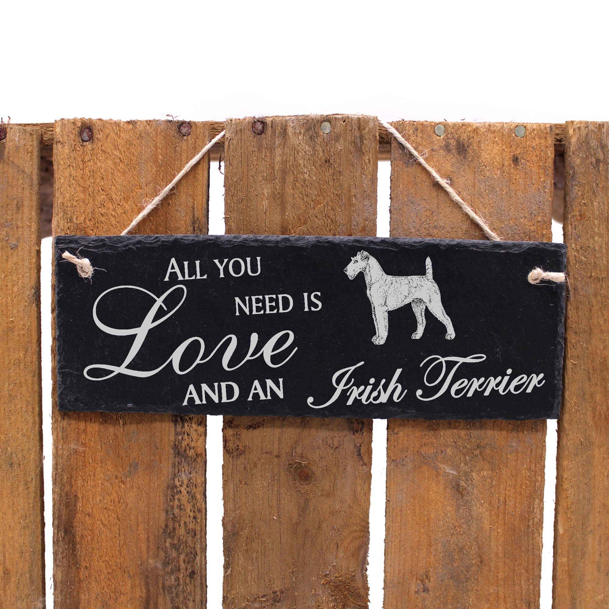 Dekolando Hängedekoration Irish Terrier Love need you Irish an and Terrier is 22x8cm All