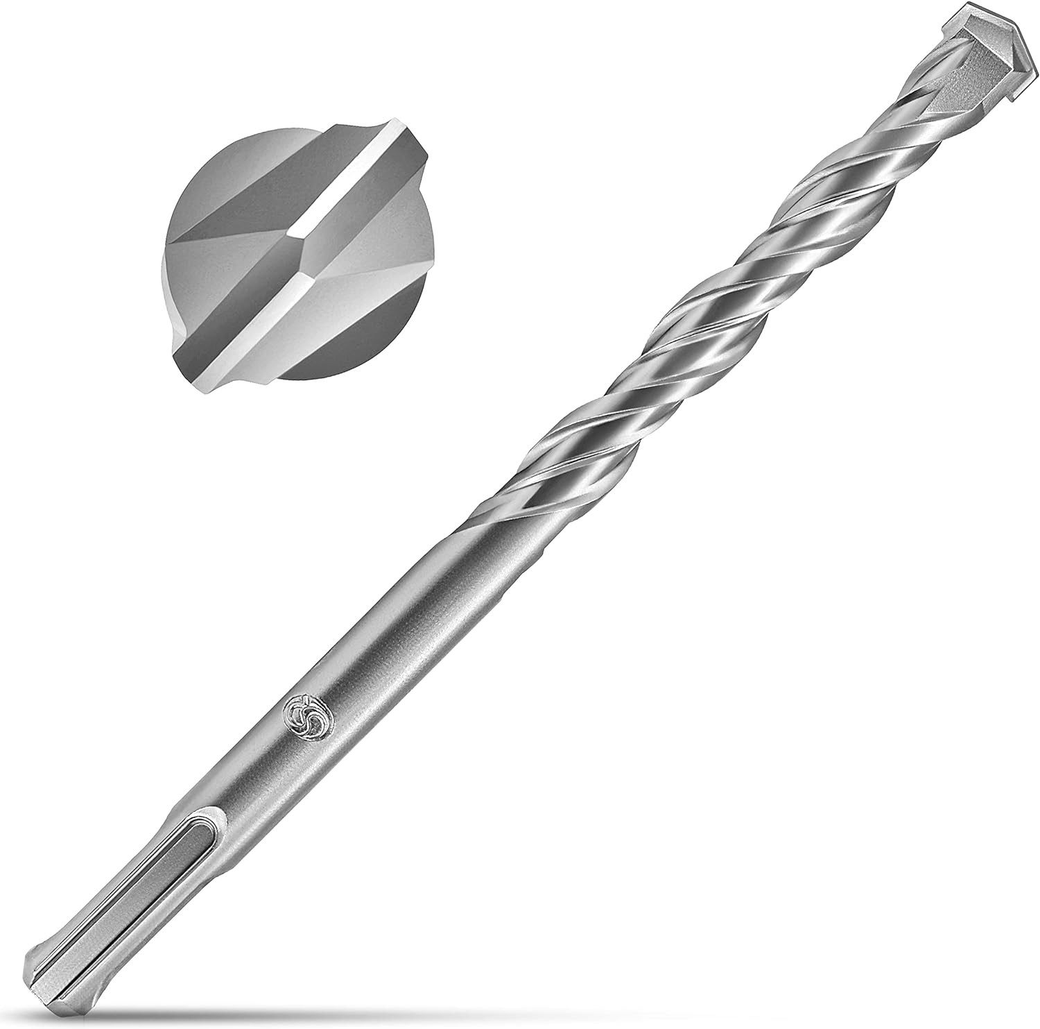 S&R Hammerbohrer Schlagbohrer SDS-Plus in Industriequalität, effiziente Doppelspirale, (Set, 7-tlg: 4-5-6-8-10-12 mm x 160 mm), für präzises Bohren in Beton, St – Bild 3 von 5