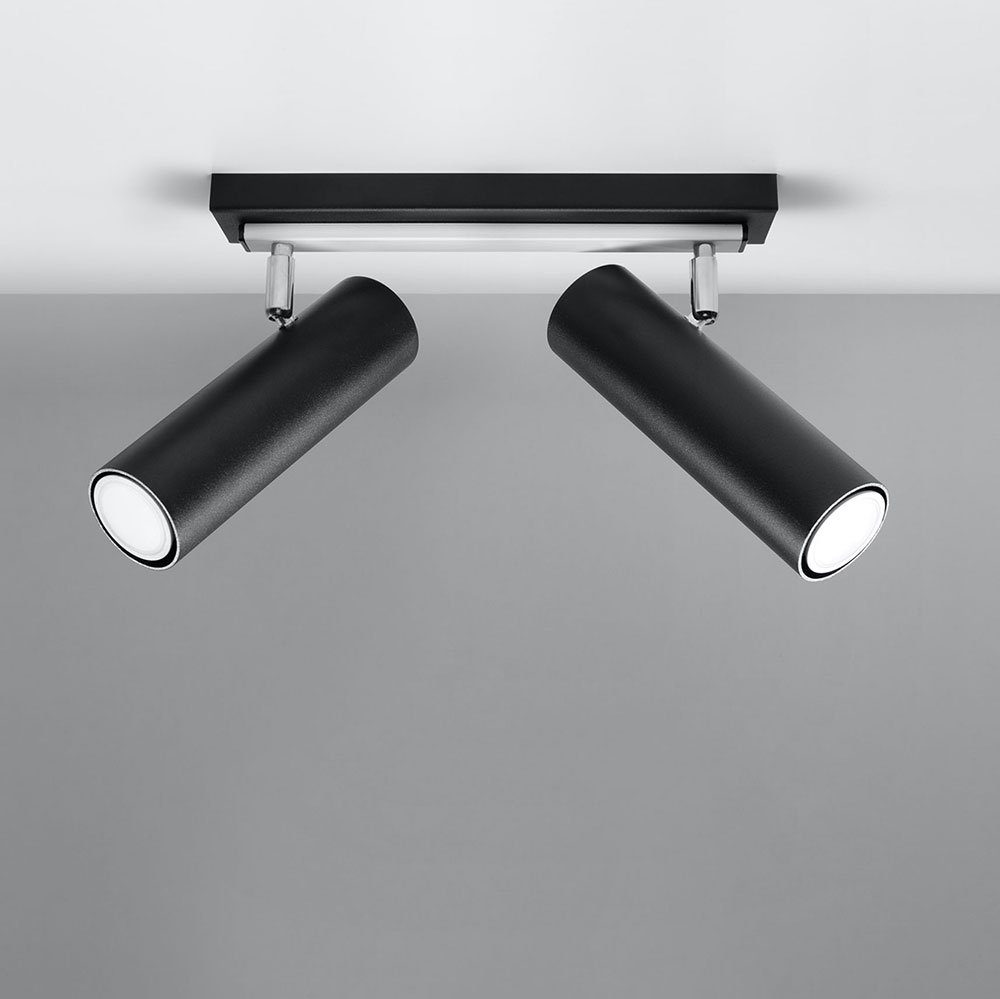 Leuchtmittel Deckenlampe 2 LED nicht Deckenleuchte Deckenspot, Metall etc-shop schwarz inklusive, Deckenleuchte verstellbar