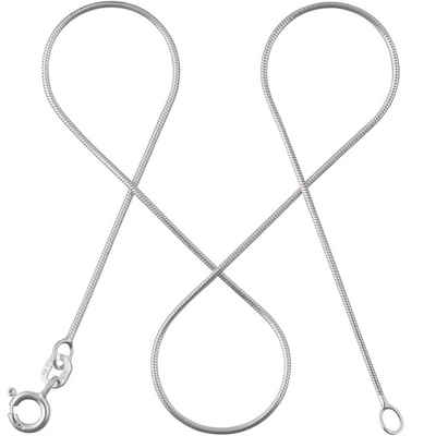 modabilé Silberkette »Schlangenkette HEARTFELT«, Damen Halskette 0,9mm, Kette ohne Anhänger 35cm, Damenkette Sterling Silber 925, Made in Germany