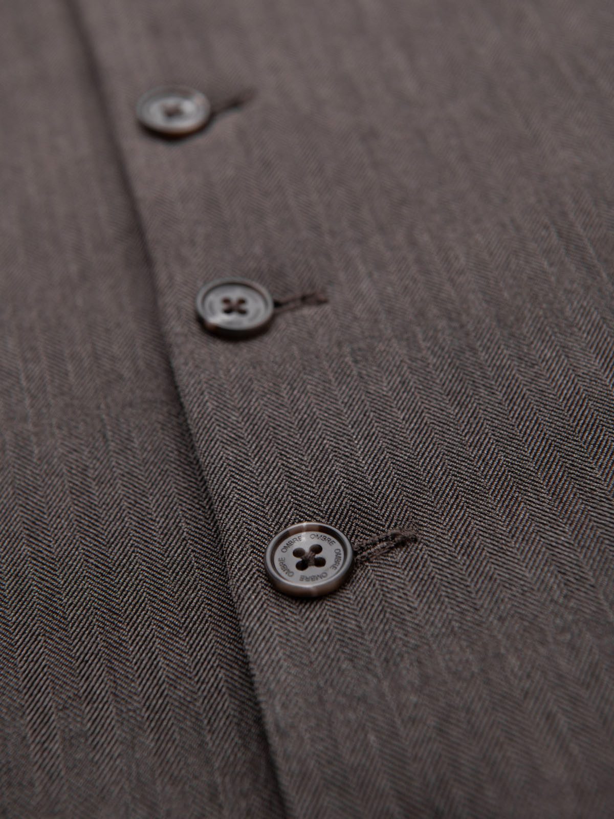 OMBRE Anzugweste Elegante Herren-Weste mit Fischgrätmuster SLIM FIT