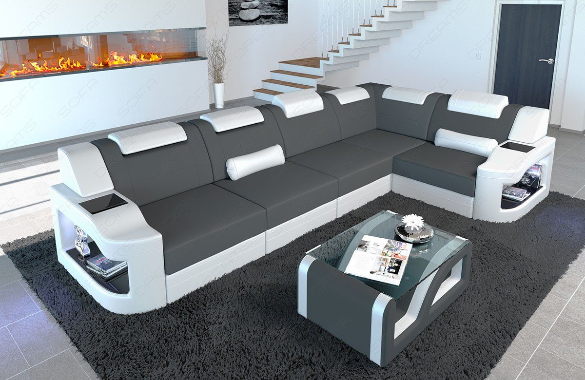 Sofa Dreams Ecksofa Polsterstoff Design Stoff Sofa Padua L Form M Mikrofaser Stoffsofa, Couch wahlweise mit Bettfunktion
