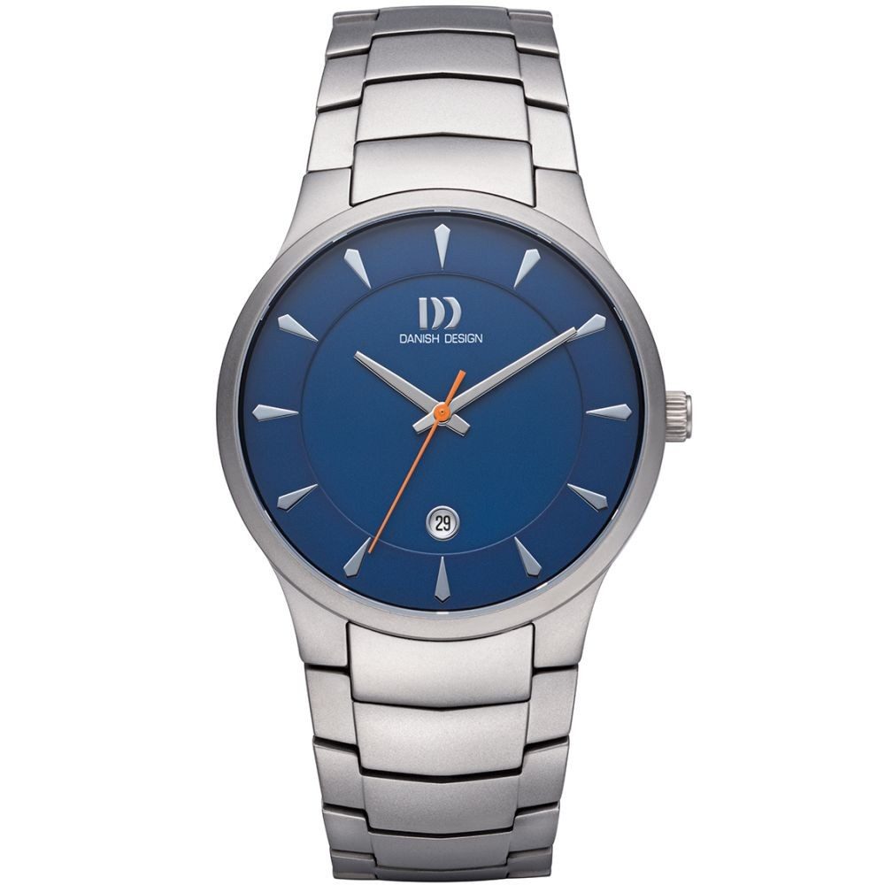 Danish Design Titanuhr DANISH DESIGN Herren Armbanduhr BOGÖ IQ68Q1275 blau D. 39 mm Titanband