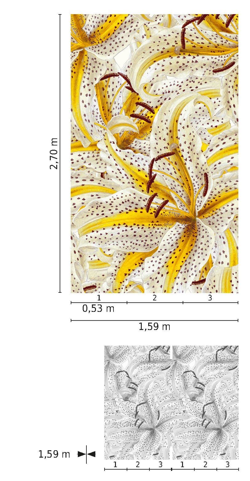 Newroom Vliestapete, [ 2,7 x 1,59m ] großzügiges Motiv - kein wiederkehrendes Muster - nahtlos große Flächen möglich - Fototapete Wandbild Blumen Made in Germany