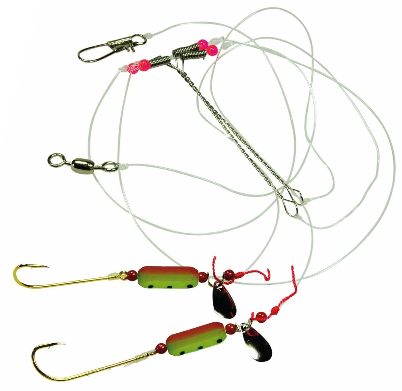 Dieter Eisele Vorfachschnur Dieter Eisele Select Vorfach fluor rot 110cm 0,40mm 2 Haken Gr. 2, (1-St)