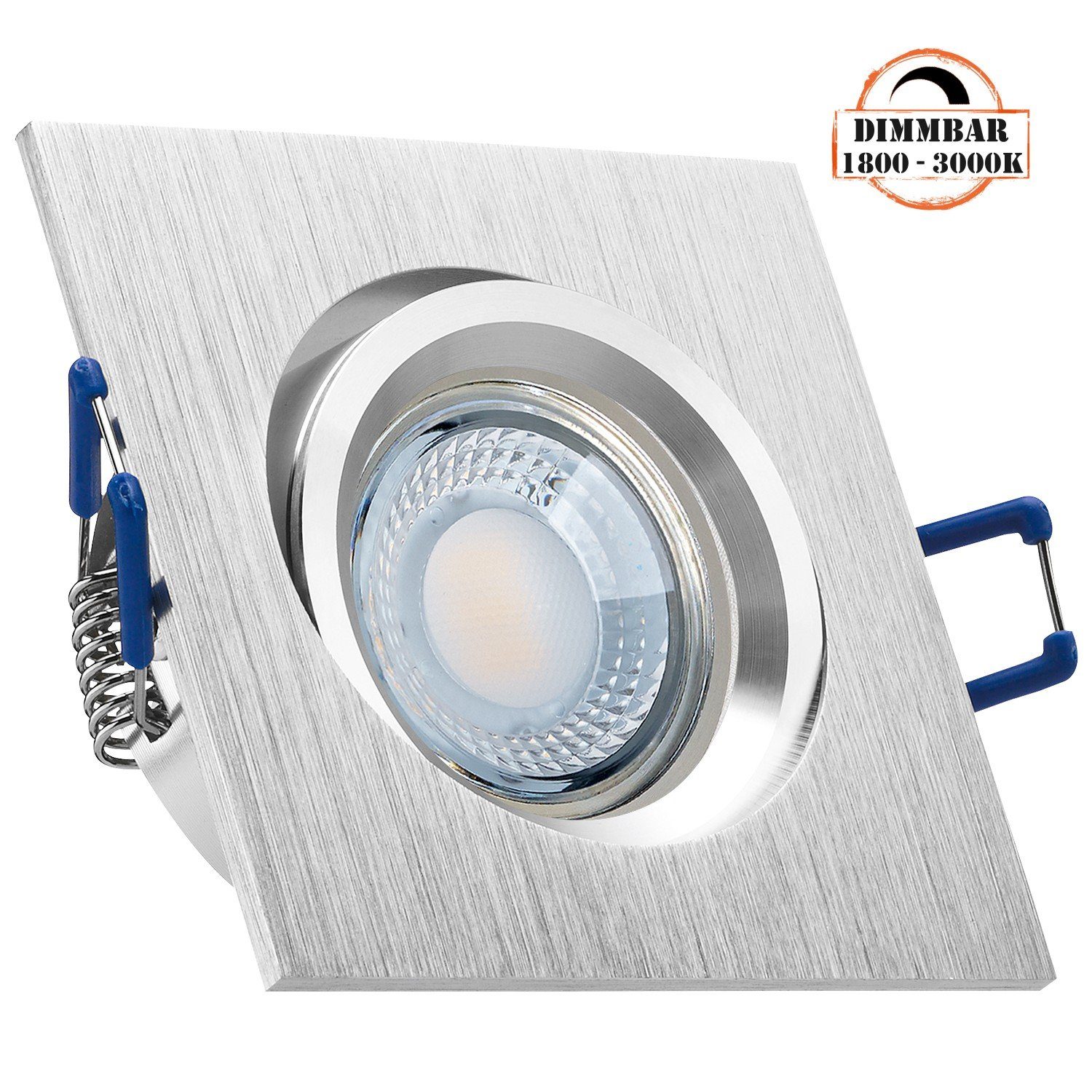 aluminium flach LED Einbaustrahler extra LEDANDO 5W Set v mit LED Einbaustrahler in gebürstet LED