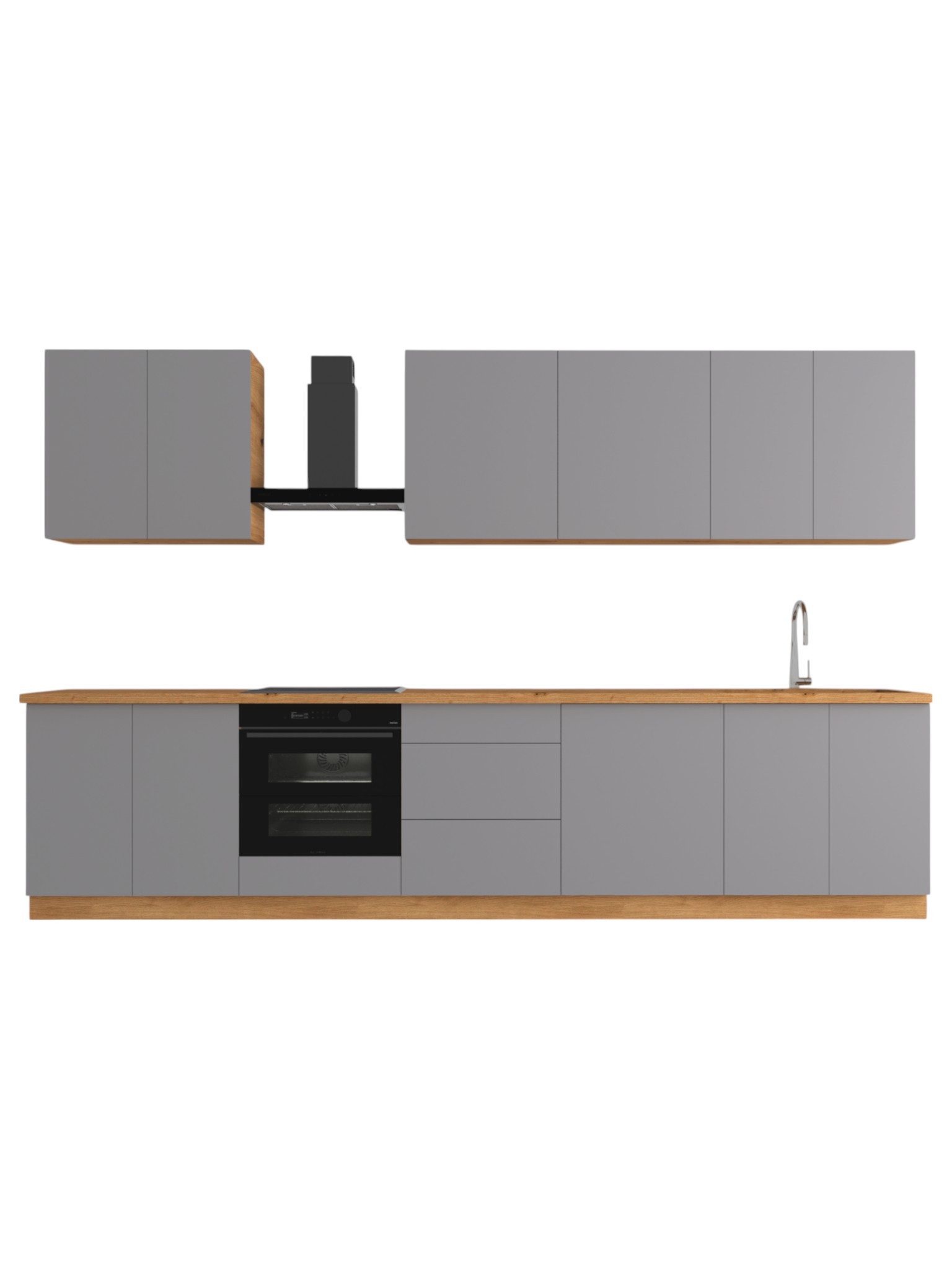 ROYAL24_MARKT Кухниzeile K89-G340 - Langen - Optimale Raumnutzung mit durchdachter Planung, (Komplett Set), Premium - Modern - Exzellent.