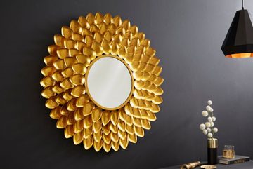 riess-ambiente Wandspiegel FLOWER XL 90cm gold (Einzelartikel, 1-St), Wohnzimmer · Metall · rund · Blumendesign · mit Rahmen · Handmade