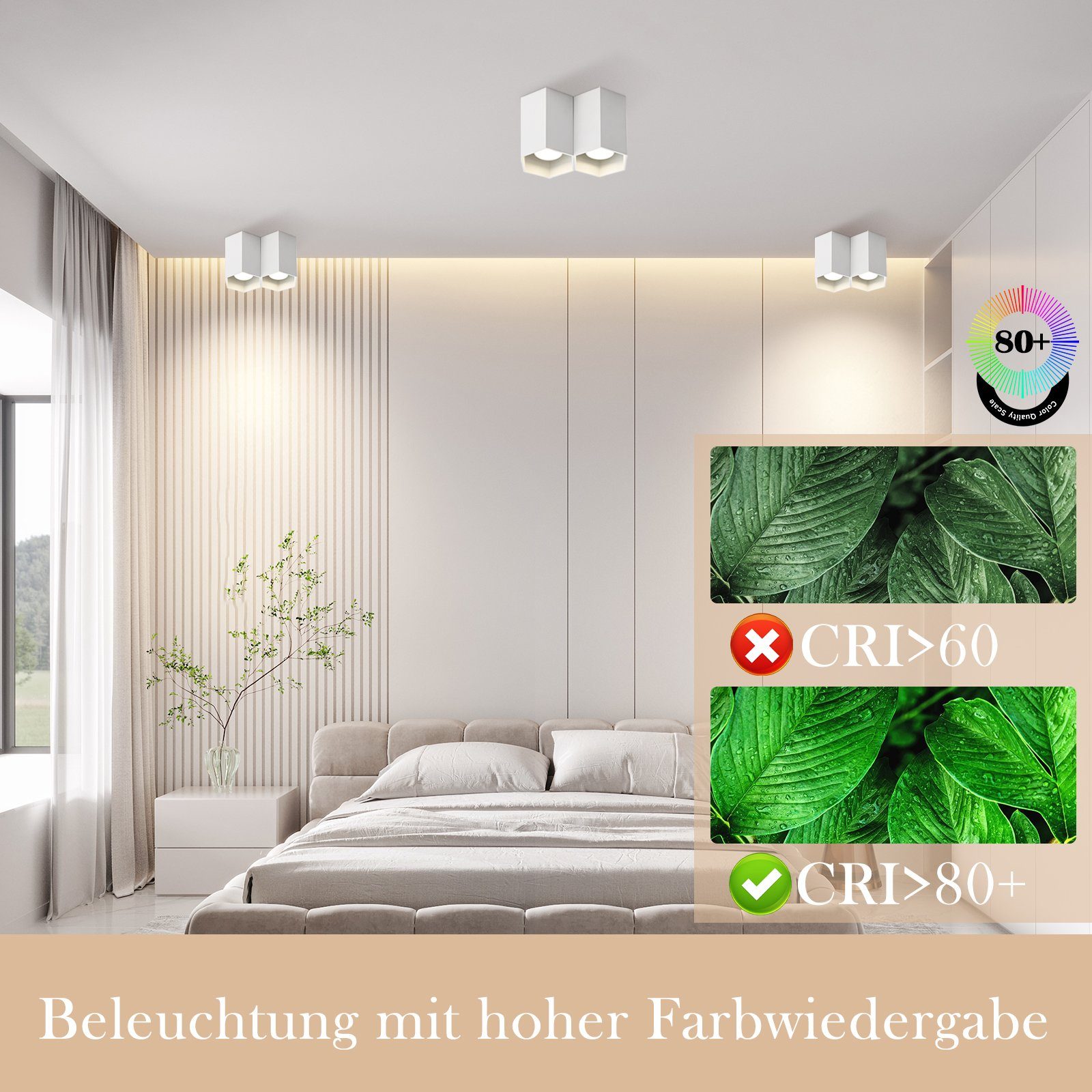 ZMH Küche Aufbaustrahler Deckenstrahler Spotleuchte Deckenleuchte Deckenspots für Design Weiß - 2 Aufbauspot LED LED Flammig, Modern GU10 ohne Leuchtmittel, Wohnzimmer,