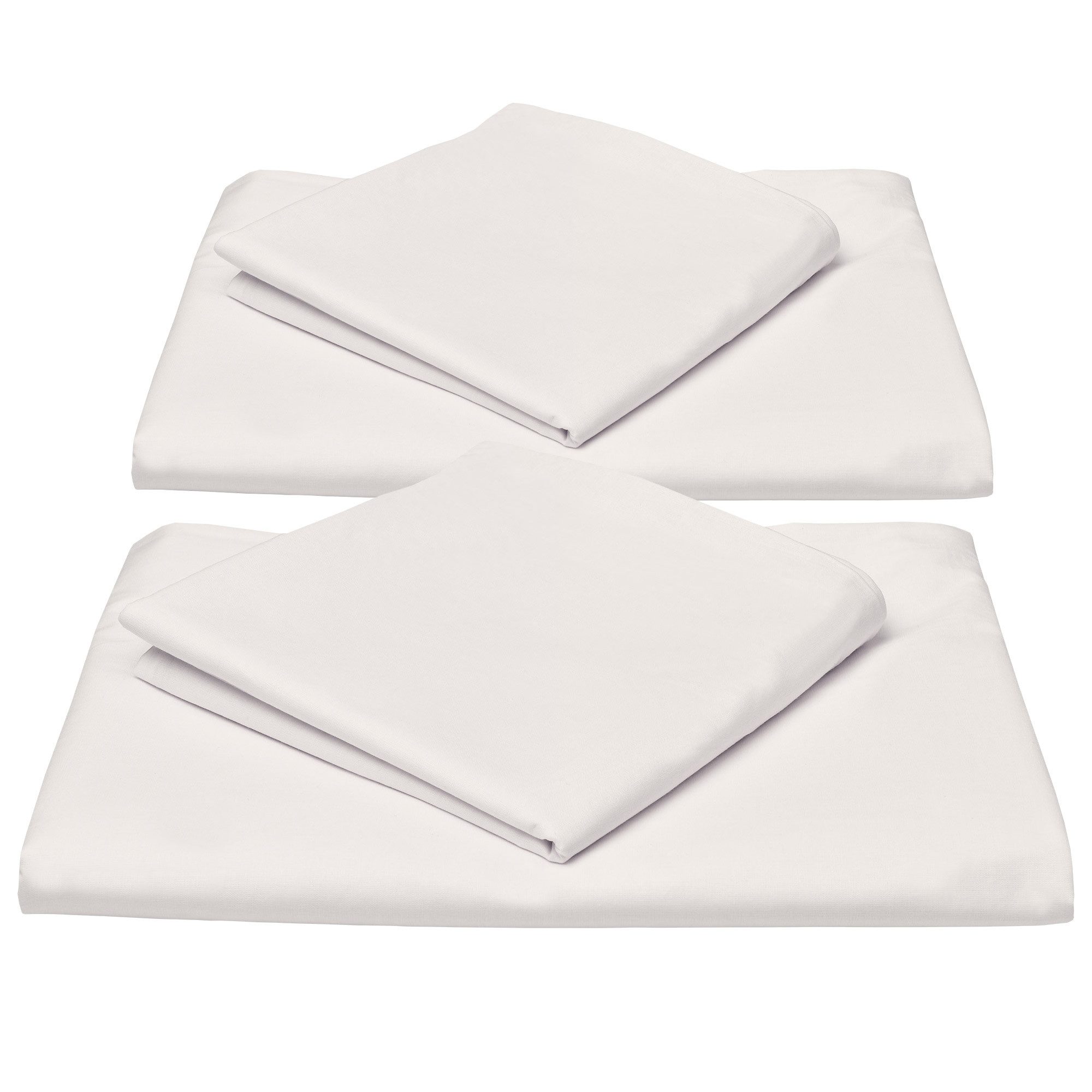 Beautissu Bettwäsche 2er Set Renforcé Bettwäsche Set Julie, 135x200cm, 4tlg., Weiß, 2er Set Renforcé Bettwäsche Set 135x200 cm Julie – Kissenbezug 80x80cm