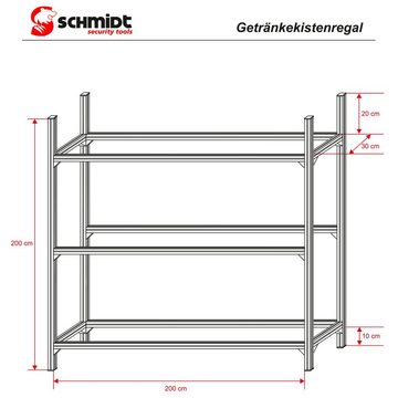 SCHMIDT security tools Schwerlastregal SCHMIDT security tools Getränkekistenregal 200x208x38cm Alu Eloxiert