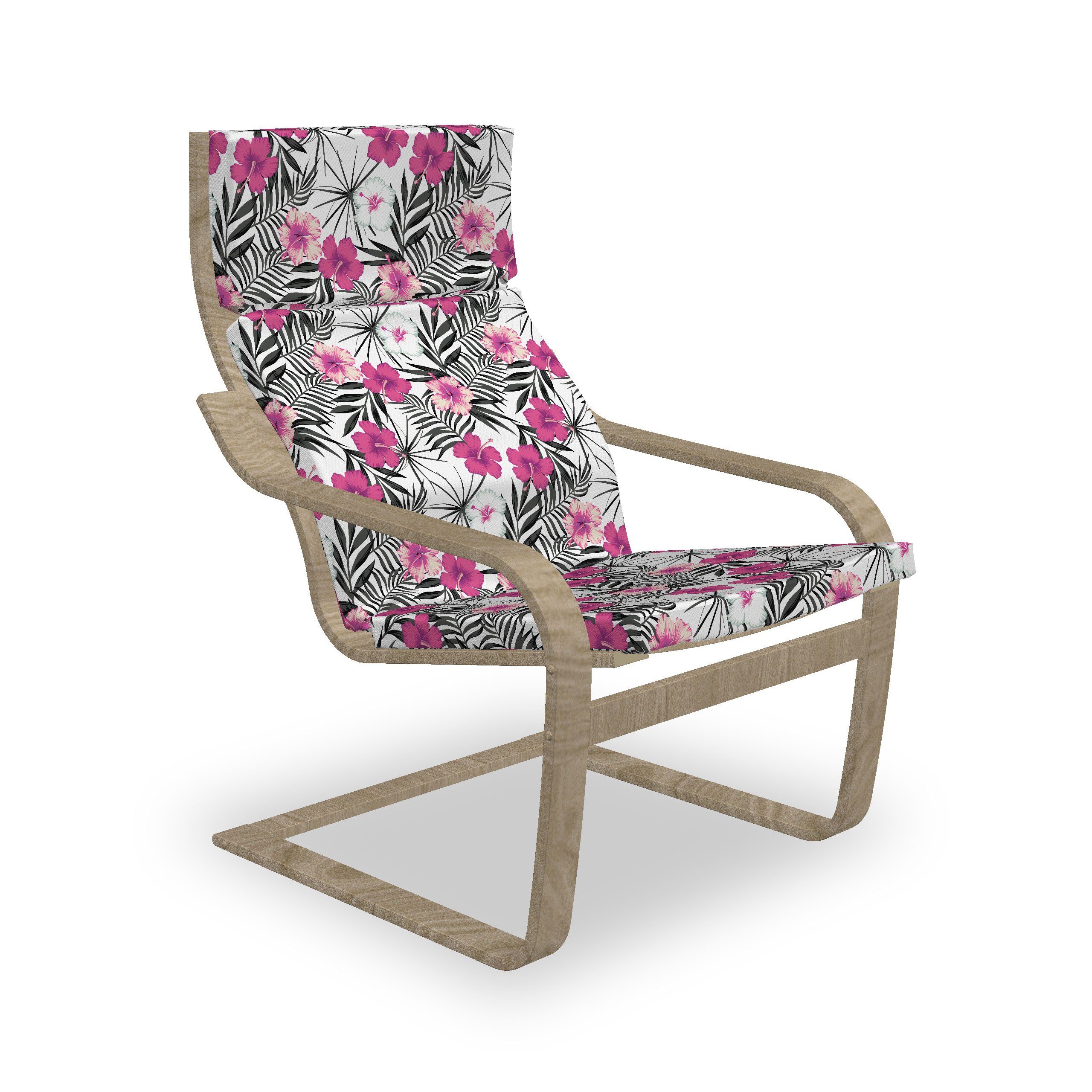 Abakuhaus Stuhlkissen Sitzkissen mit Stuhlkissen mit Hakenschlaufe und Reißverschluss, Tropisch Blatt-Hintergrund Floral