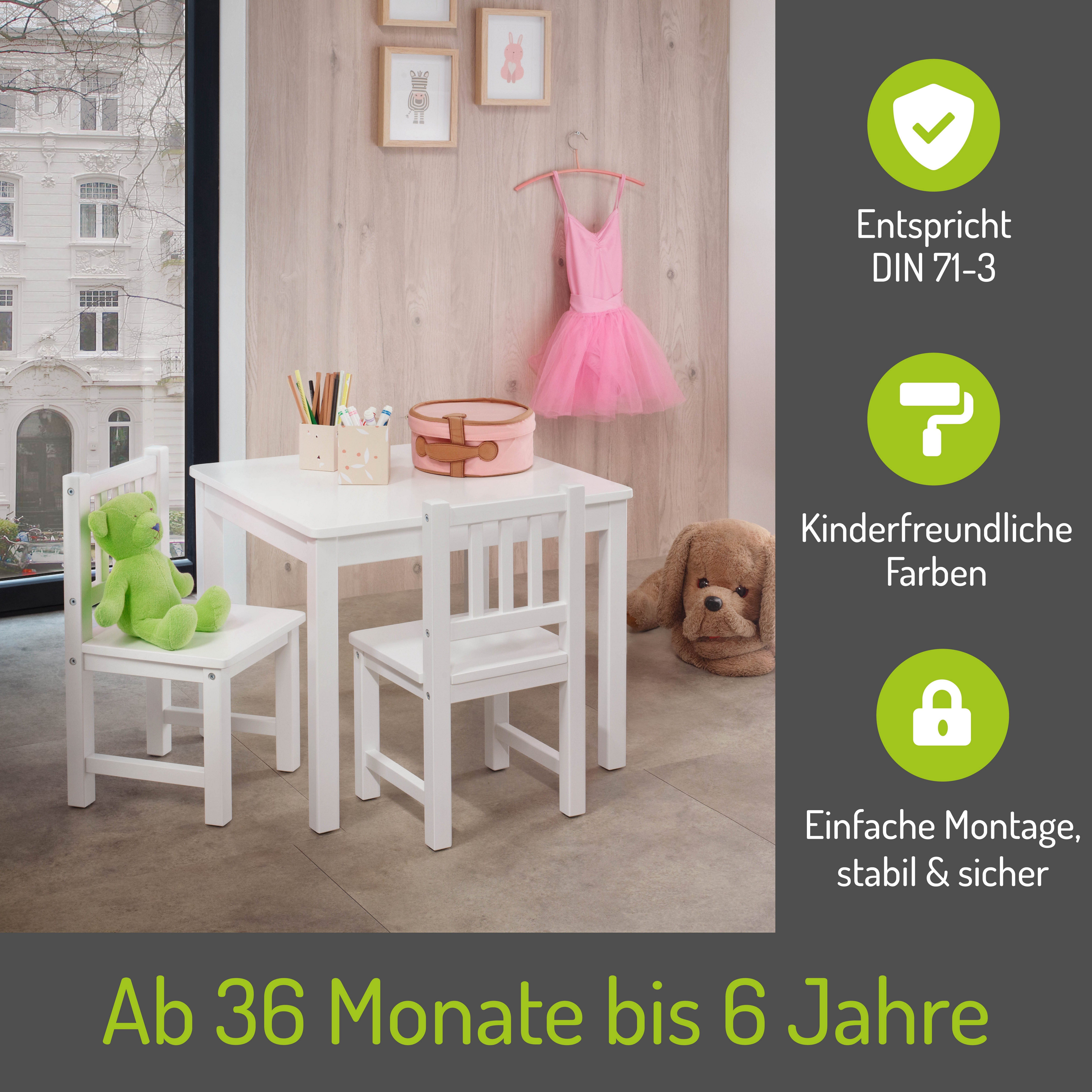 BOMI Kindersitzgruppe Holzsitzgruppe Amy, (3-tlg), Kindertischgruppe günstig online kaufen