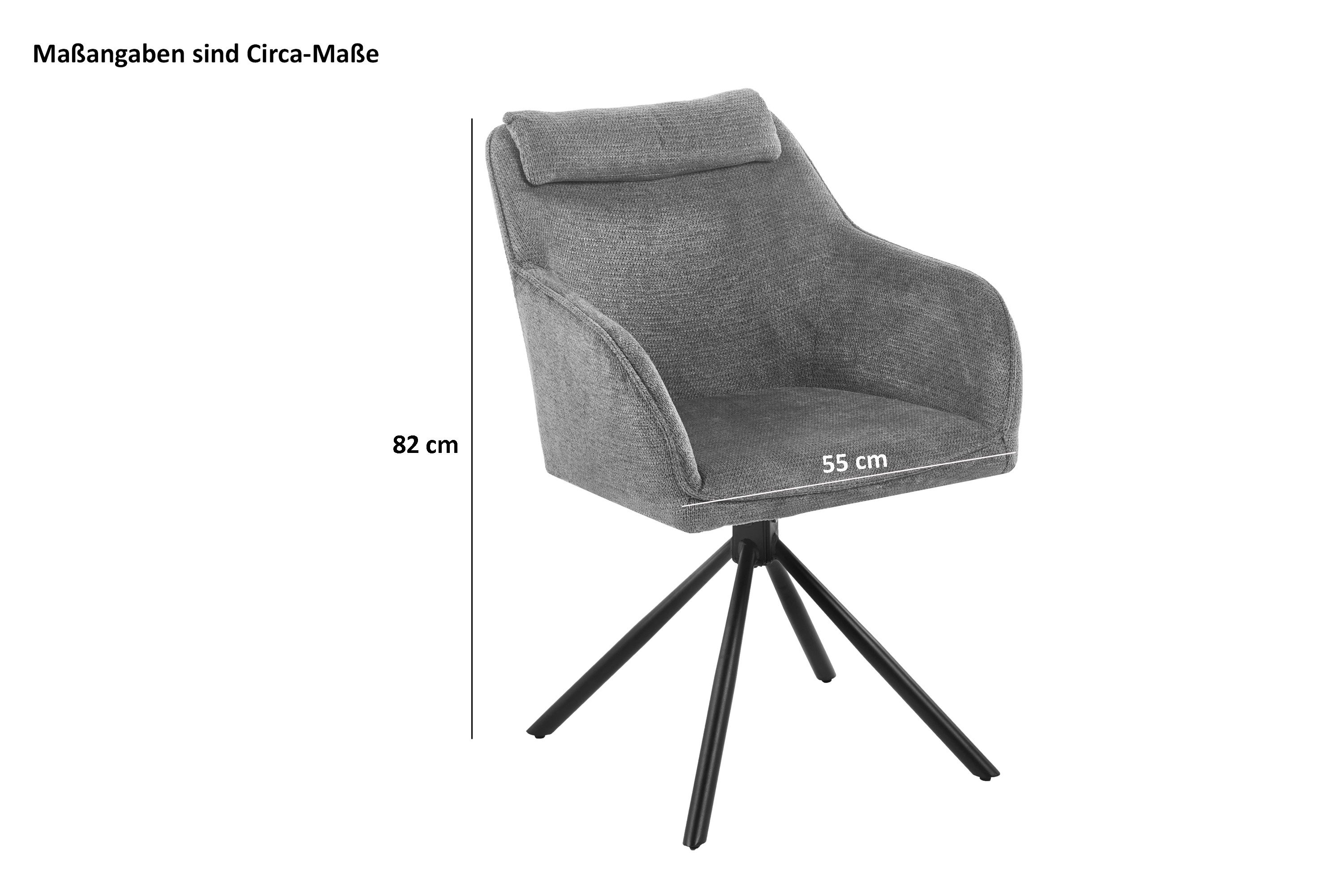 SAM® Drehstuhl Mogli, Drehstuhl, Stoffbezug, Metallgestell schwarz