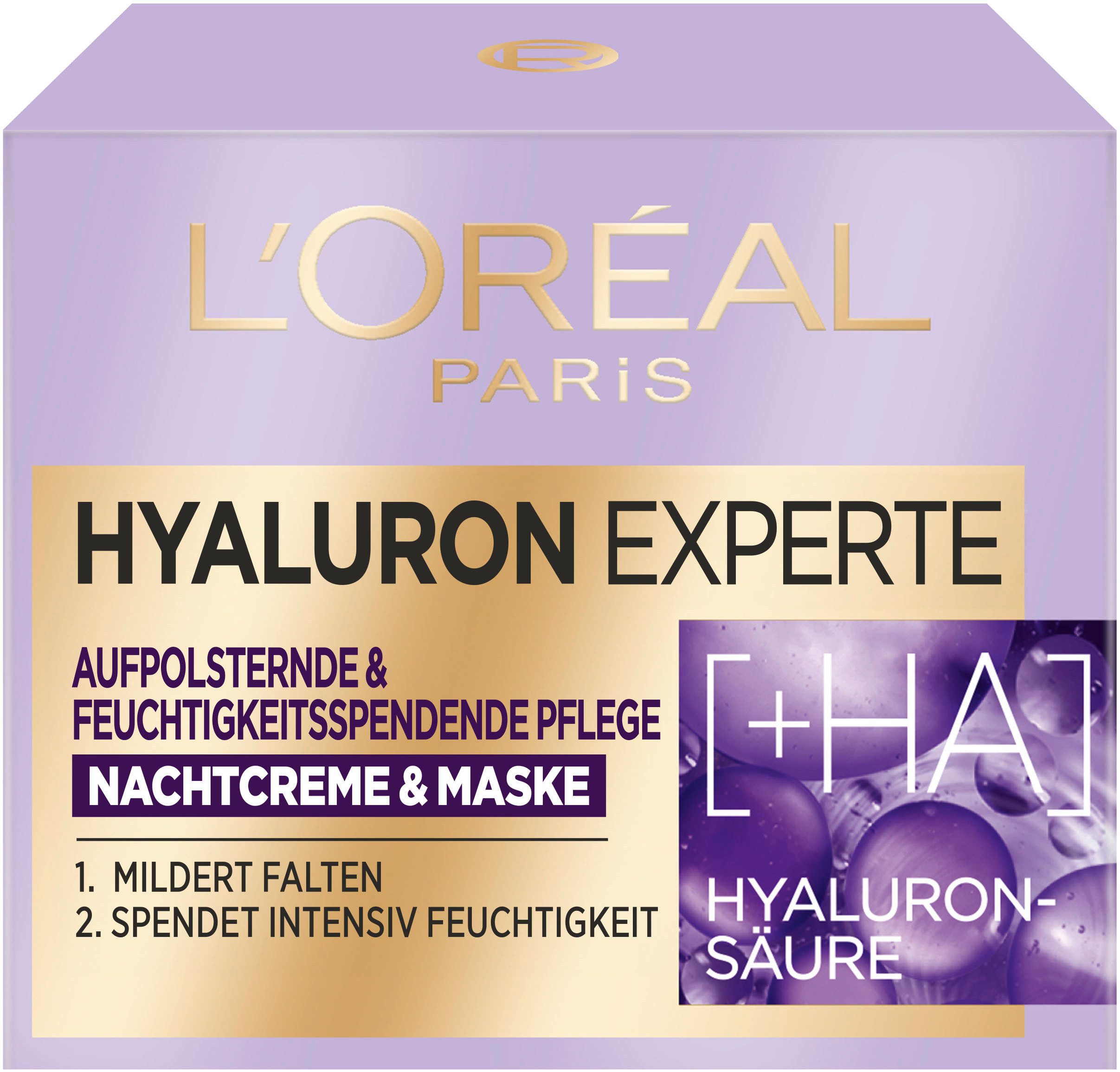 L'ORÉAL PARIS Nachtcreme Hyaluron Experte Nachtcreme & Maske, mit reichhaltiger Formel