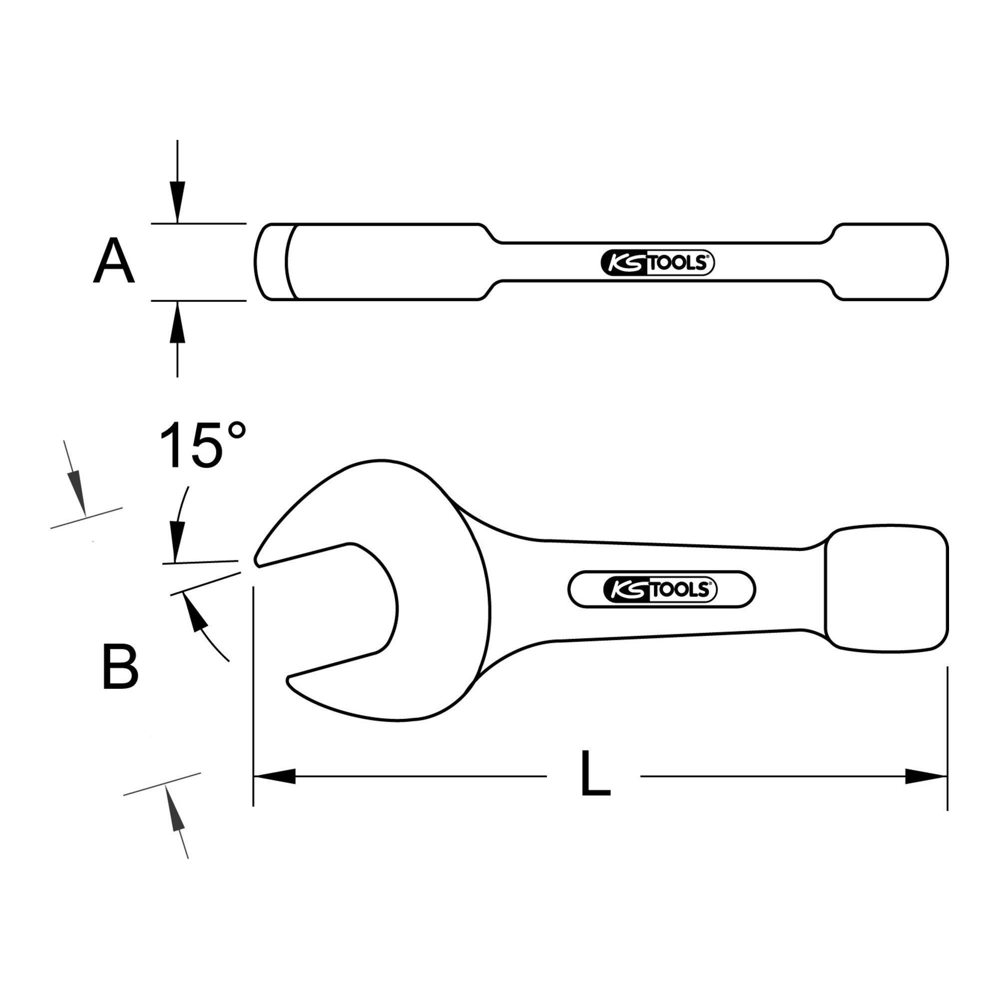 KS Tools Maulschlüssel KS Tools Schlag-Maulschlüssel, 1.3/4"