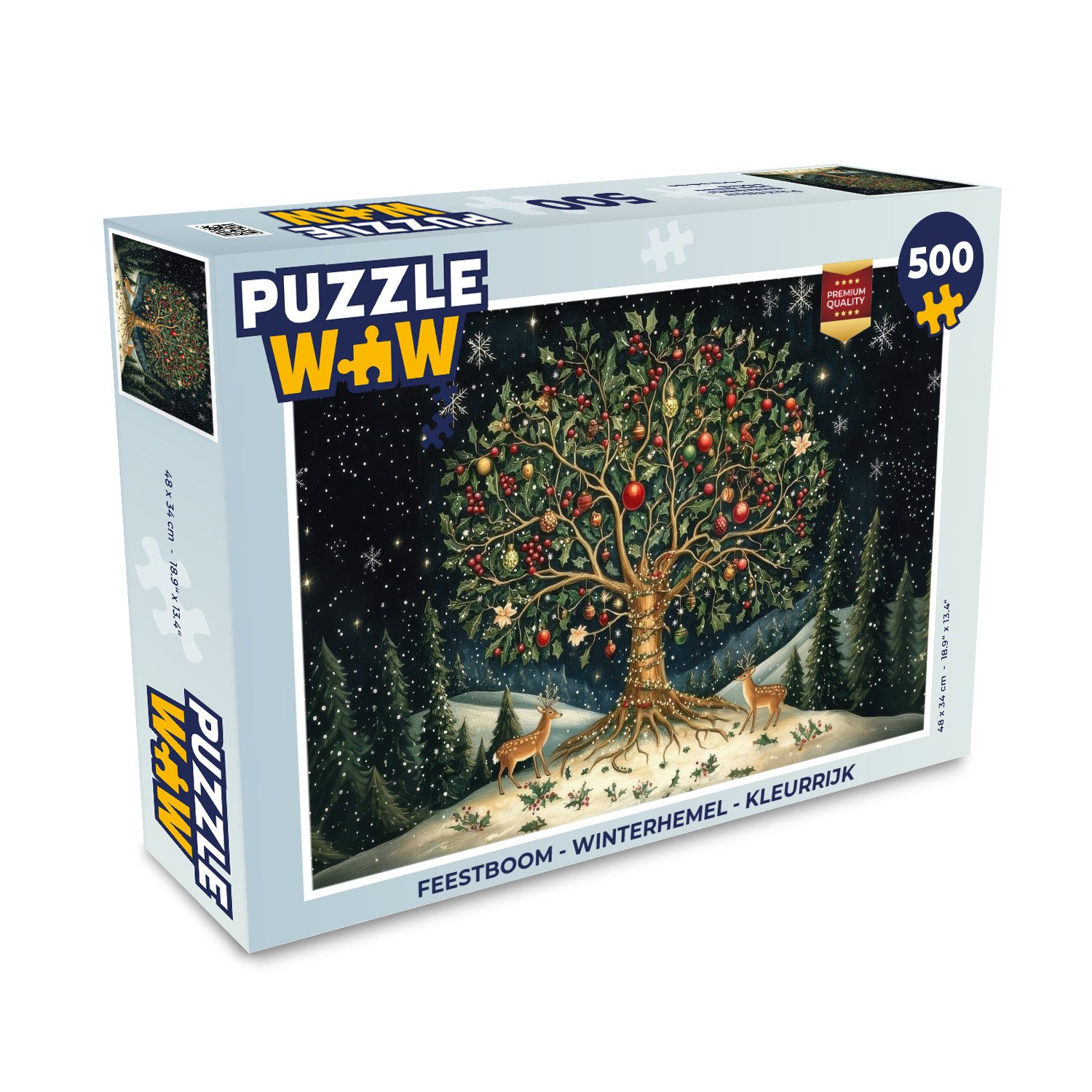 MuchoWow Puzzle Partybaum - Winterhimmel - Farbenfroh, 500 Puzzleteile, Foto-Puzzle, Bilderrätsel, Puzzlespiele, Spielzeug
