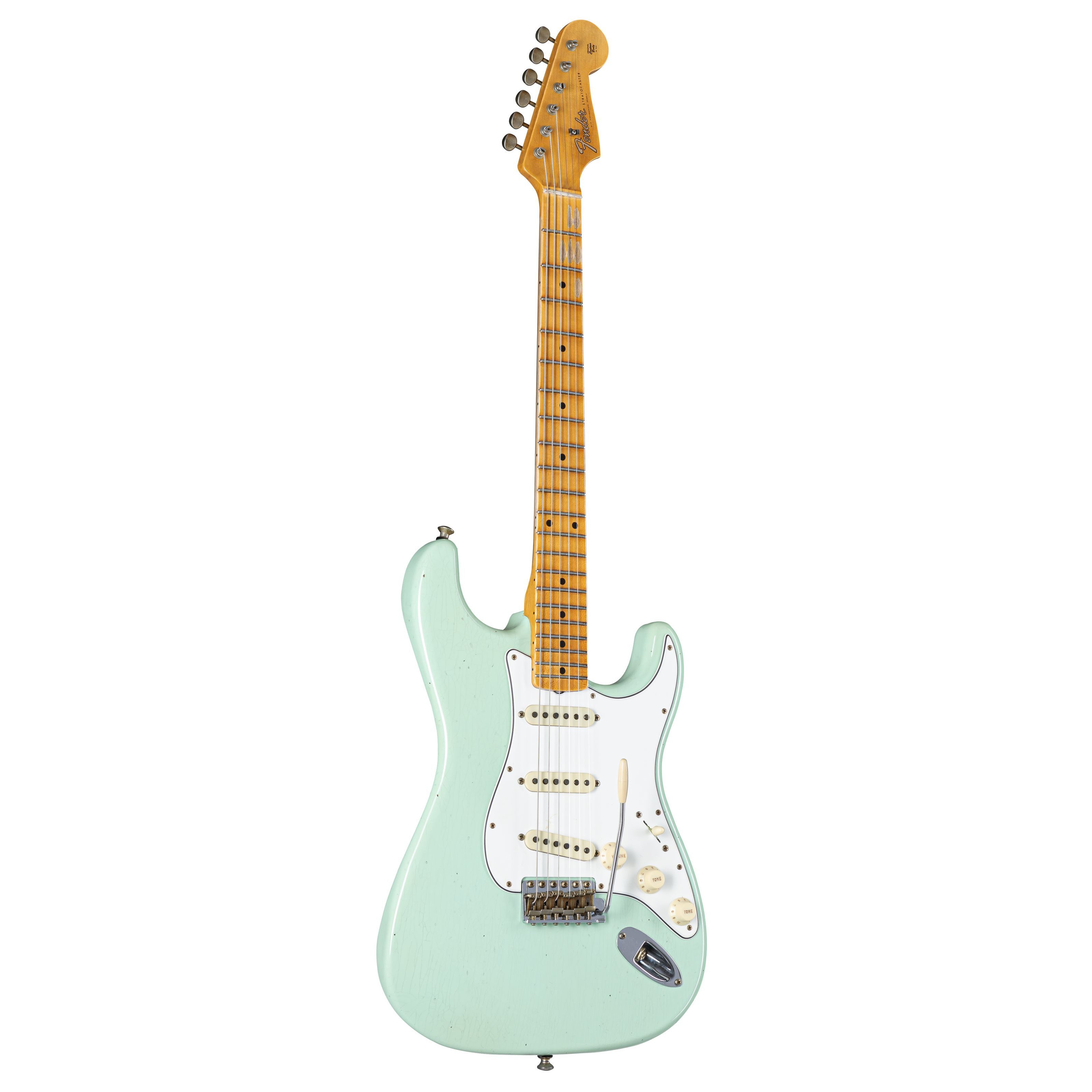 Fender E-Gitarre, Postmodern Stratocaster Journeyman Aged Surf Green #16576 - E-Gitarr