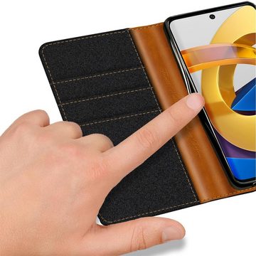 CoolGadget Handyhülle Denim Schutzhülle Flip Case für Xiaomi Poco X4 Pro 5G 6,67 Zoll, Book Cover Handy Tasche Hülle für Poco X4 Pro 5G Klapphülle