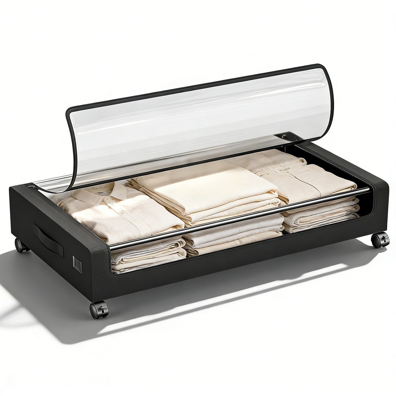 Sekey Unterbettkommode Unterbett Aufbewahrungsbox mit deckel transparente Aufbewahrungstasche, 1 St Organizer mit Rollen für Kleiderschrank zur Aufbewahrung