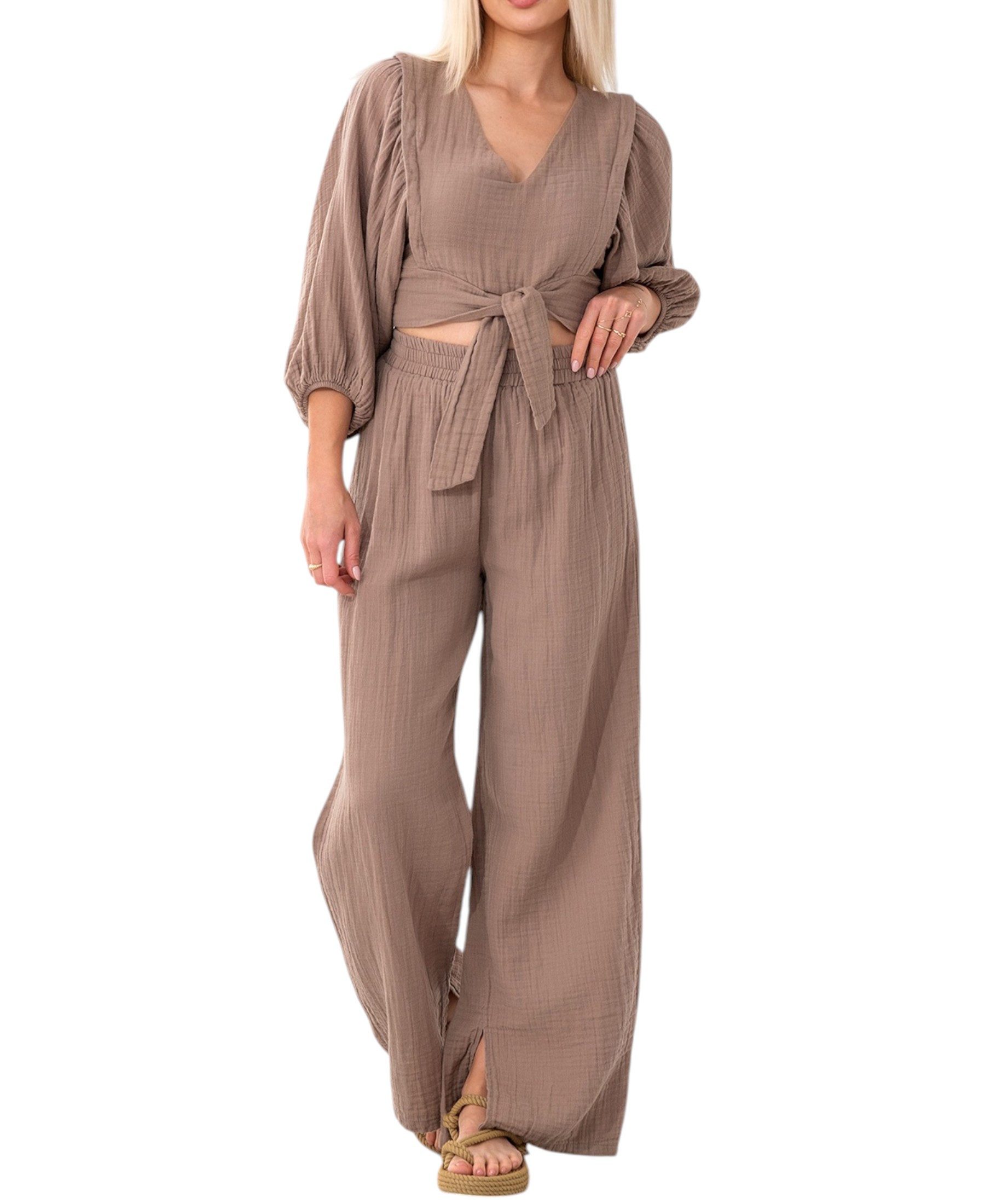 WENOR Crop-Top Set Damen Musselin-Zweiteiler mit günstig online kaufen