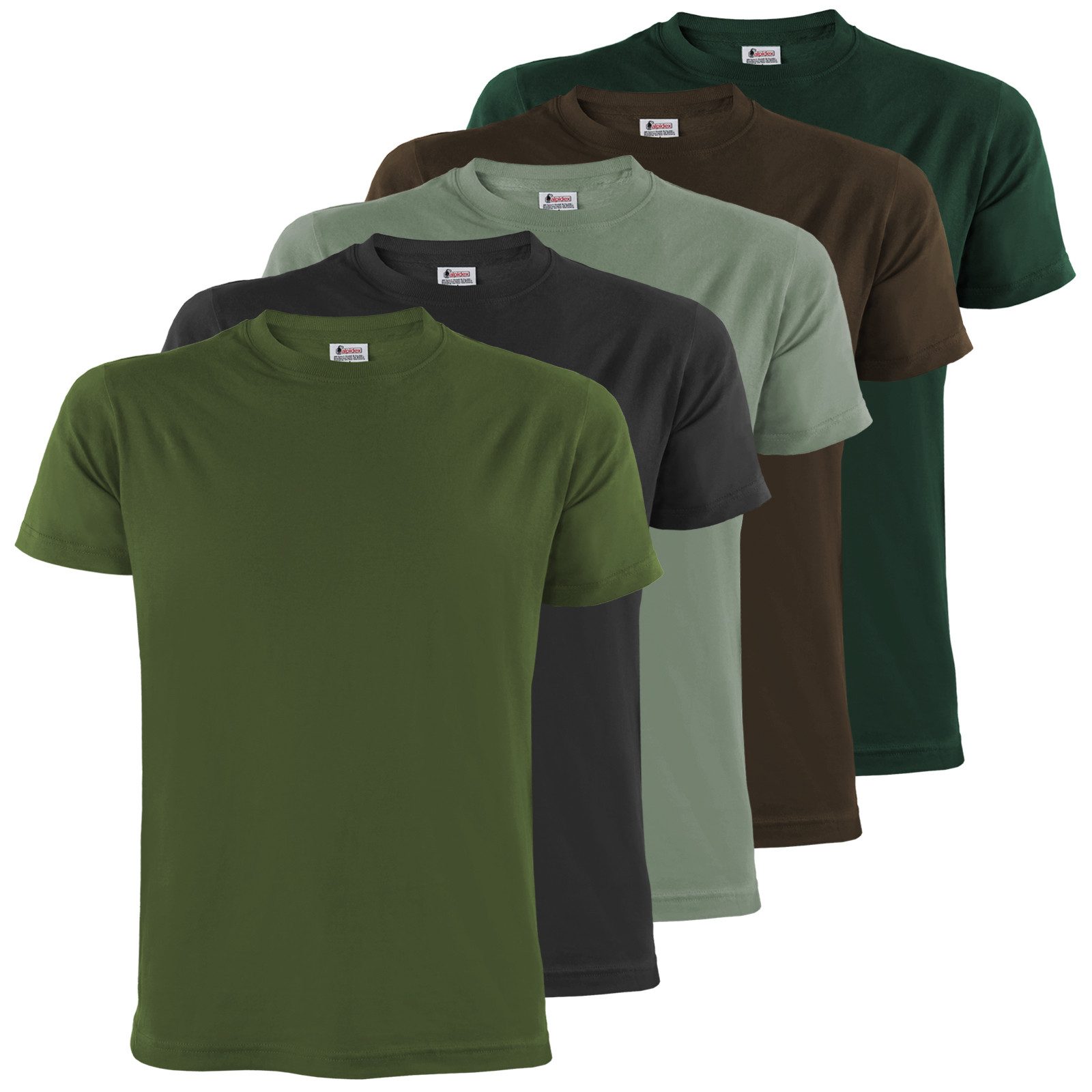 Rundhalsshirt ALPIDEX T-Shirts Herren 5er Set Rundhals – in vielen Farben & Größen