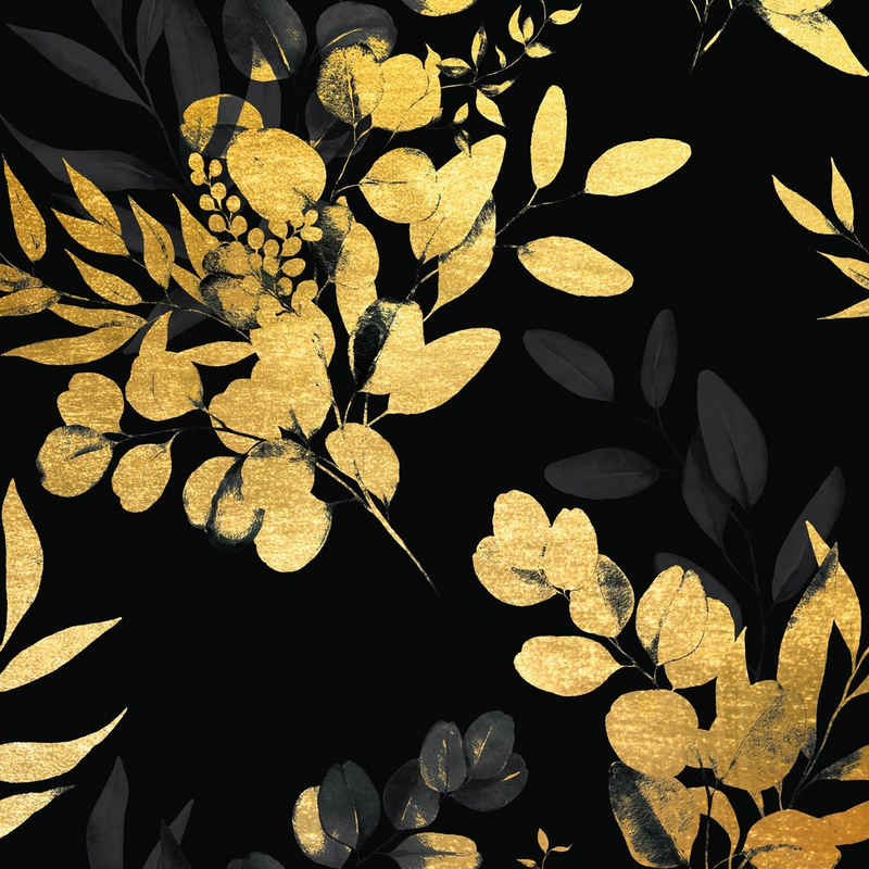 Leonique Acrylglasbild Eukalyptus - Acrylbilder mit Blattgold veredelt, (1 St), Goldveredelung, Handgearbeitet, Gerahmt, Edel
