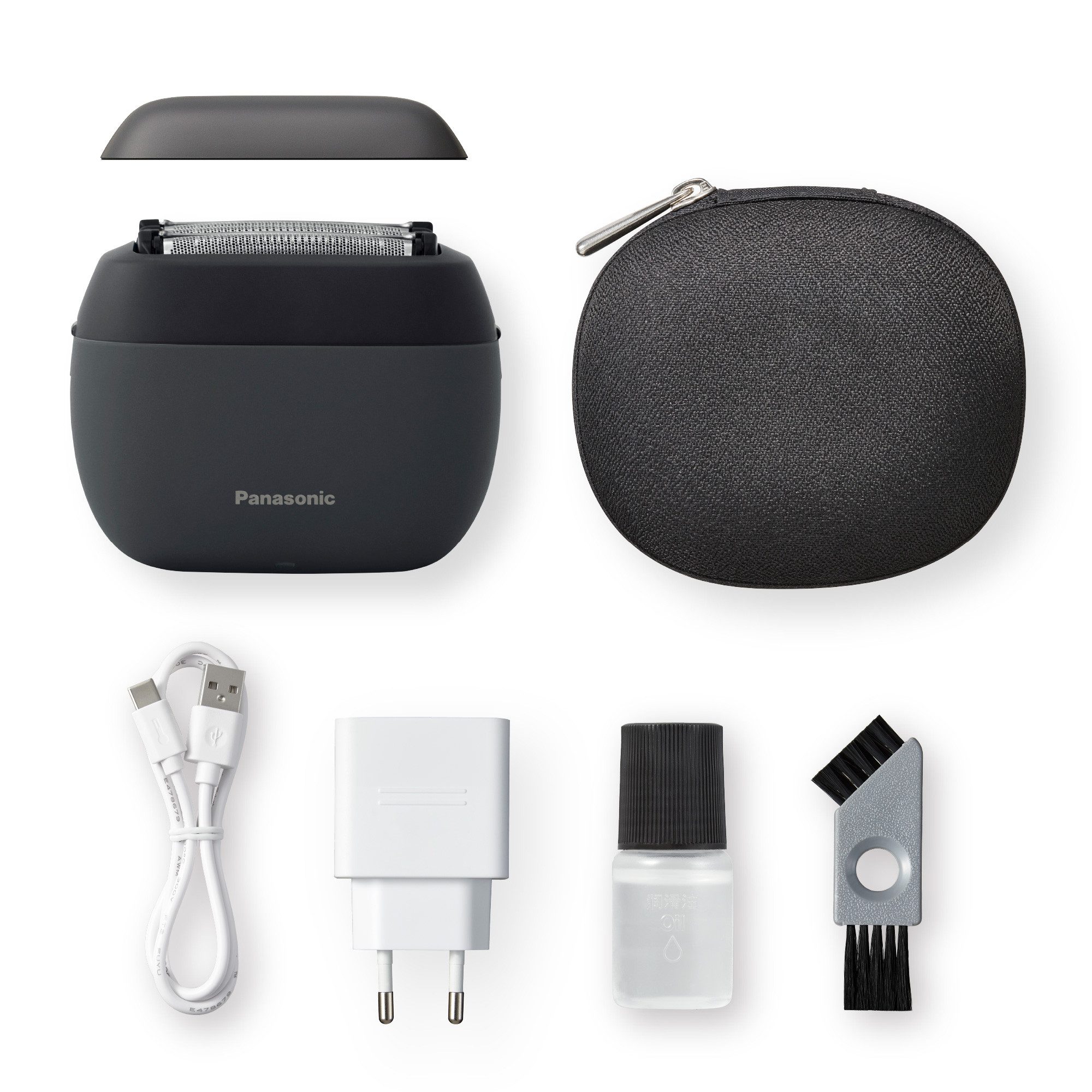 Panasonic Elektrorasierer ES-PV3B-K803, Kompakt, 5 Edelstahlklingen, USB-Laden (Typ-C), Bartdichten-Sensor+