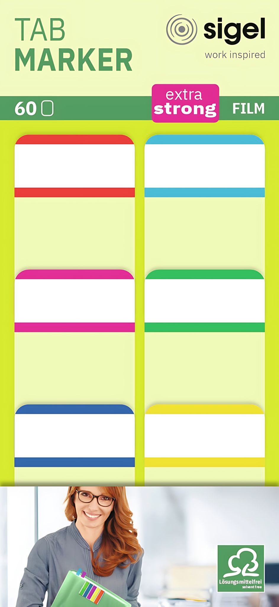Sigel Haftnotizblock SIGEL HN201 Tab Marker - rot/magenta/blau/cyan/grün/gelb - 60
