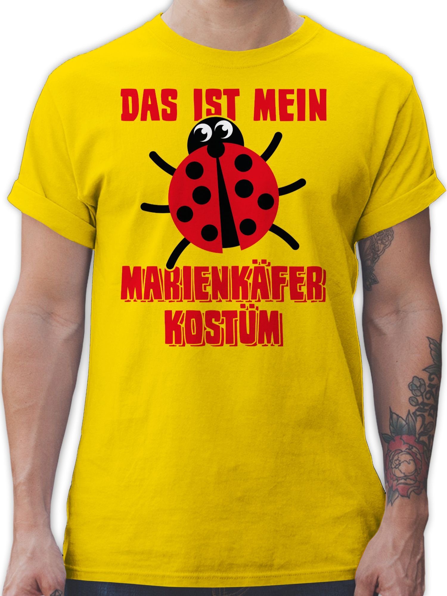 Shirtracer T-Shirt Das Outfit Marienkäferkostüm - Gelb mein Käfer Marienkäfer Marienkaefer Kostüm ist Karneval 2