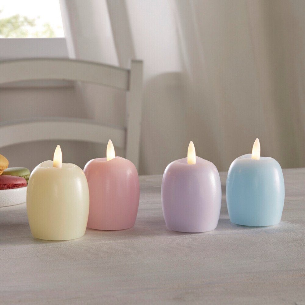 Home-trends24.de LED-Kerze LED Kerze Kerzen Pastell Ei Osterdeko Deko Wachs 4er Set (4-tlg)