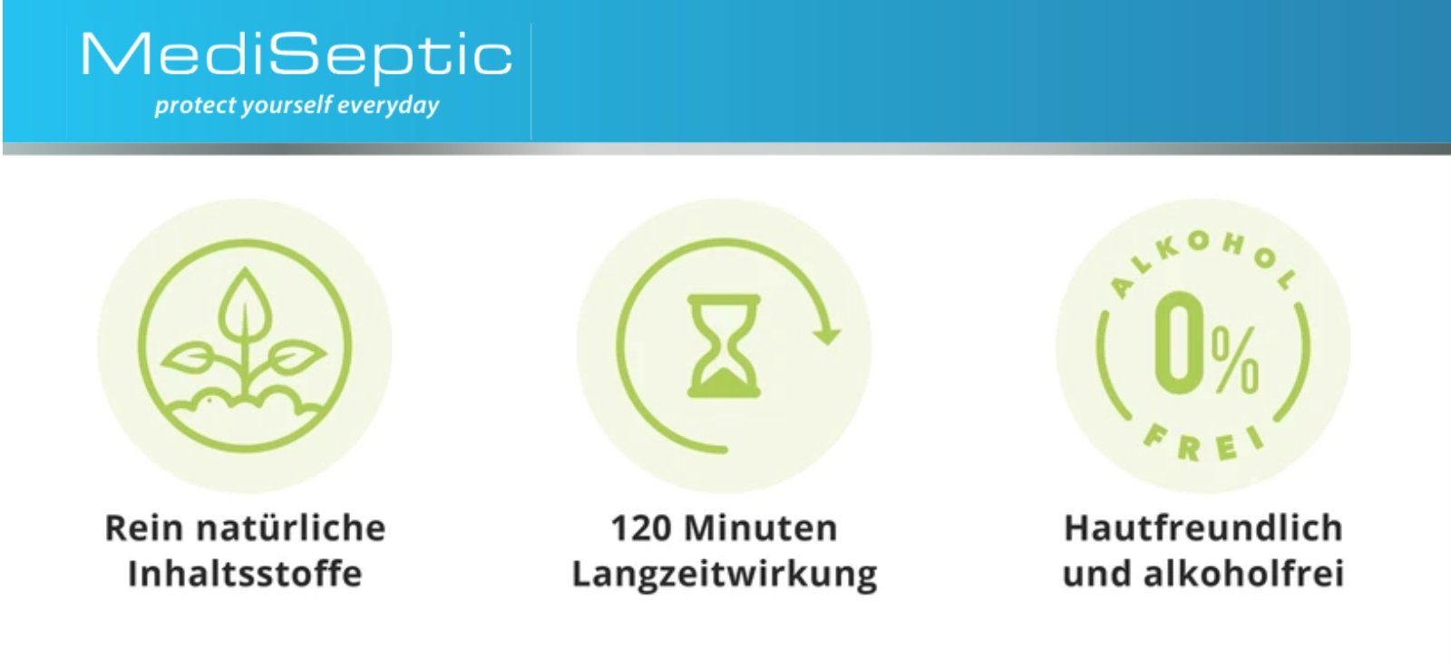 Desinfektion 50 Anti-Infektion Hände 2 MediSeptic 99,9% MediSeptic Antiinfektionsmittel zusätzlich zur Schutz, ml Hand Desinfektion Handcreme h