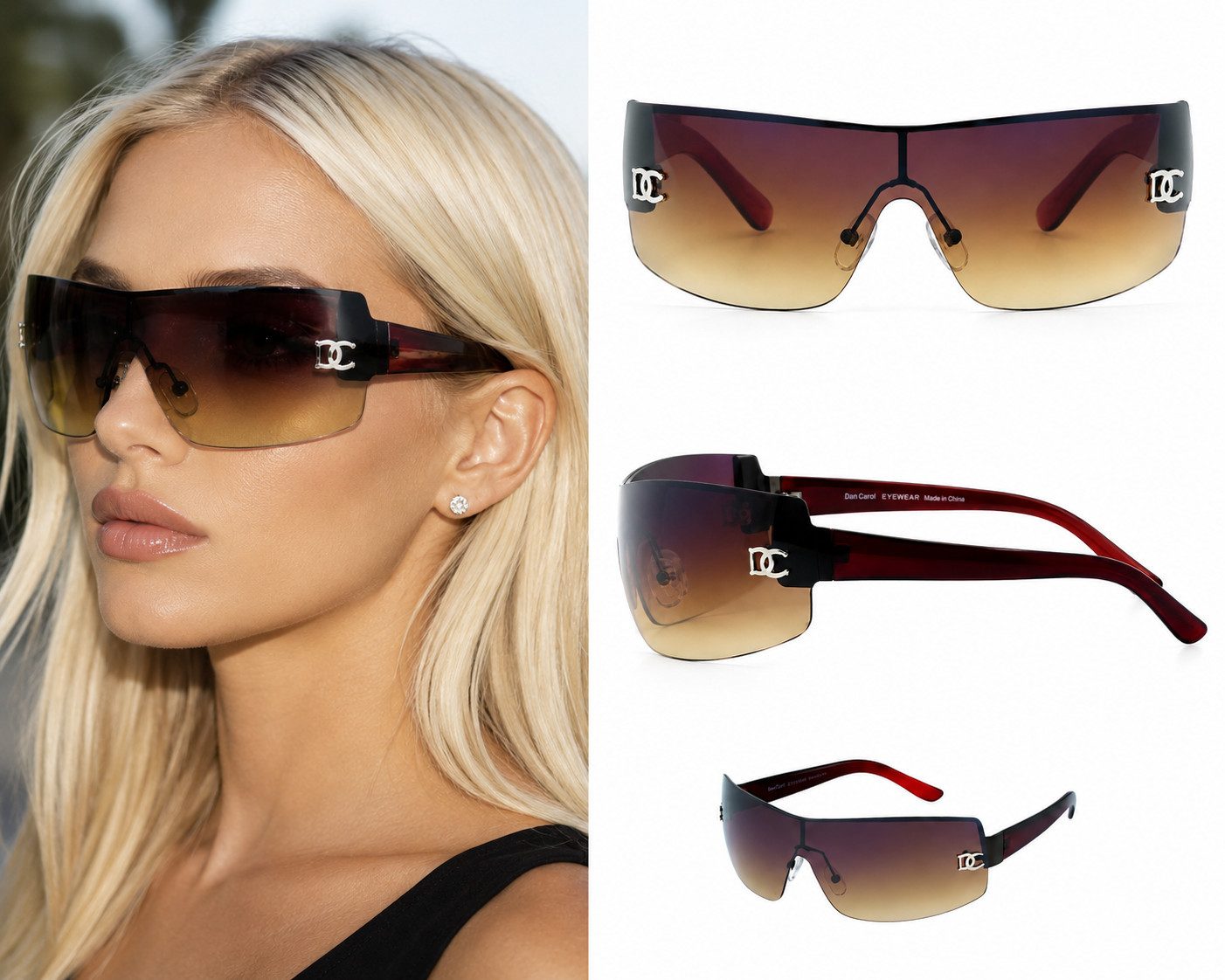 DanCarol Sonnenbrille DC-202- für Damen, zeitlos schönes Design