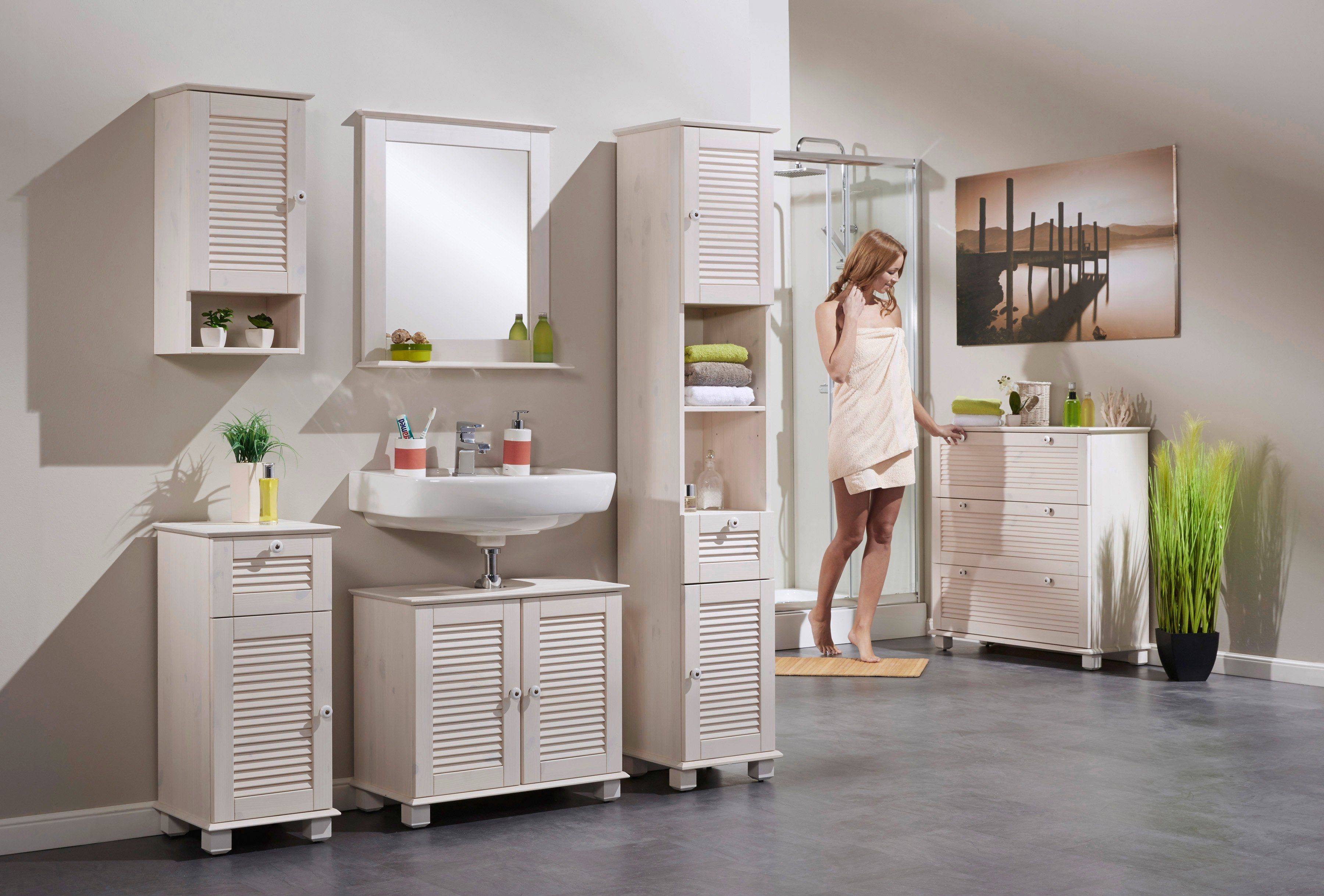 welltime Badspiegel Venezia Landhaus/Sund, Badmöbel, Breite günstig online kaufen